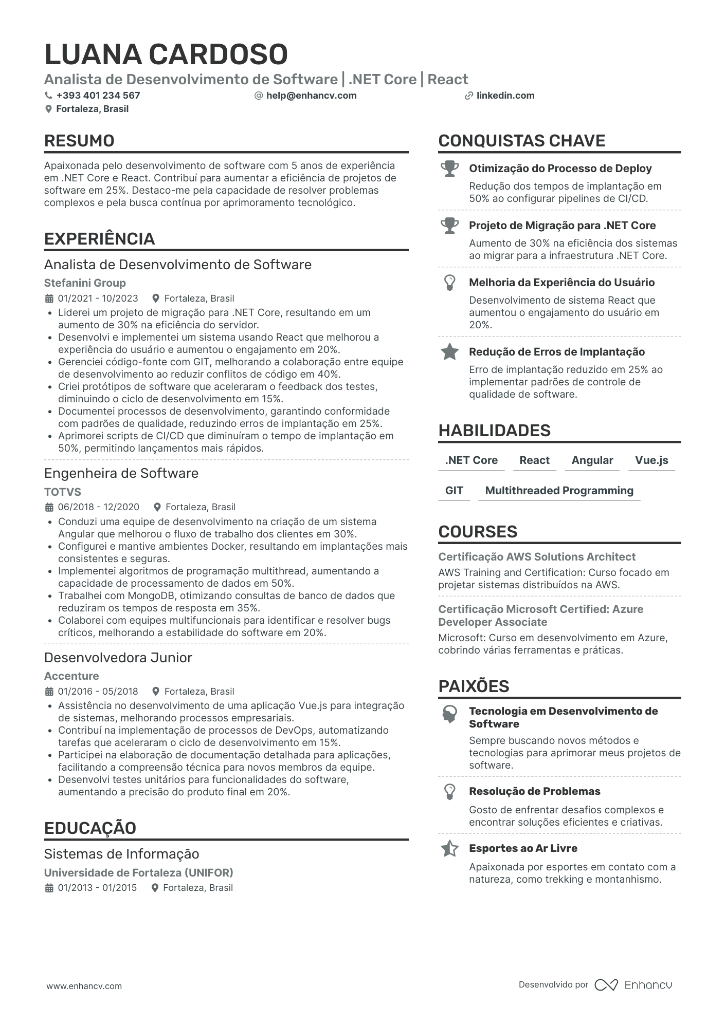 14 Exemplos de Currículo para Desenvolvedor Full Stack que Conseguiram ...