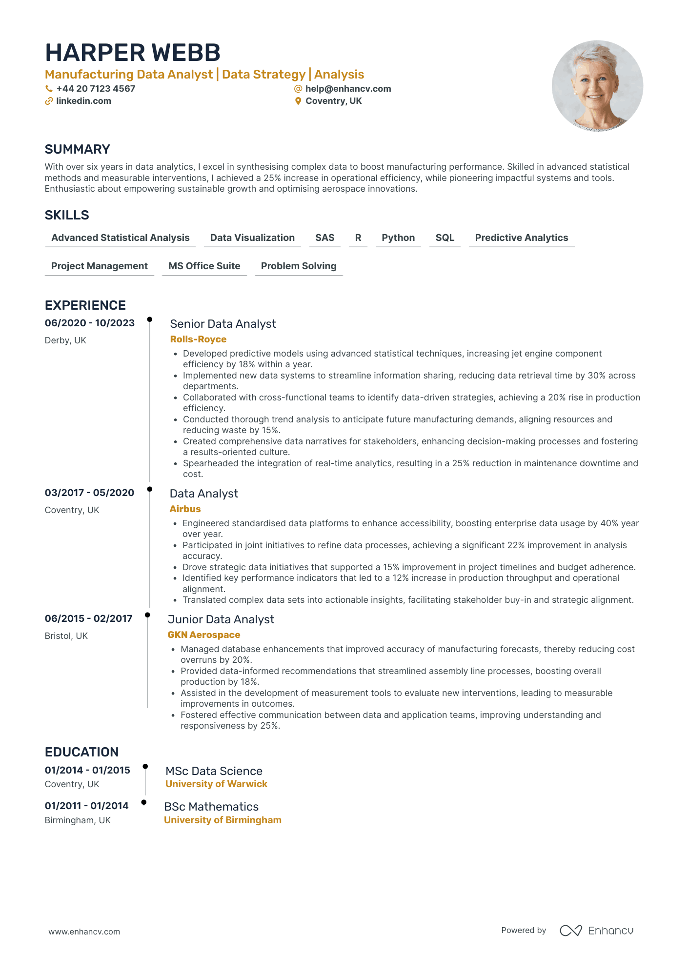 Data Capture Cv Senior Data Analyst CV Examples & Guide for 2026