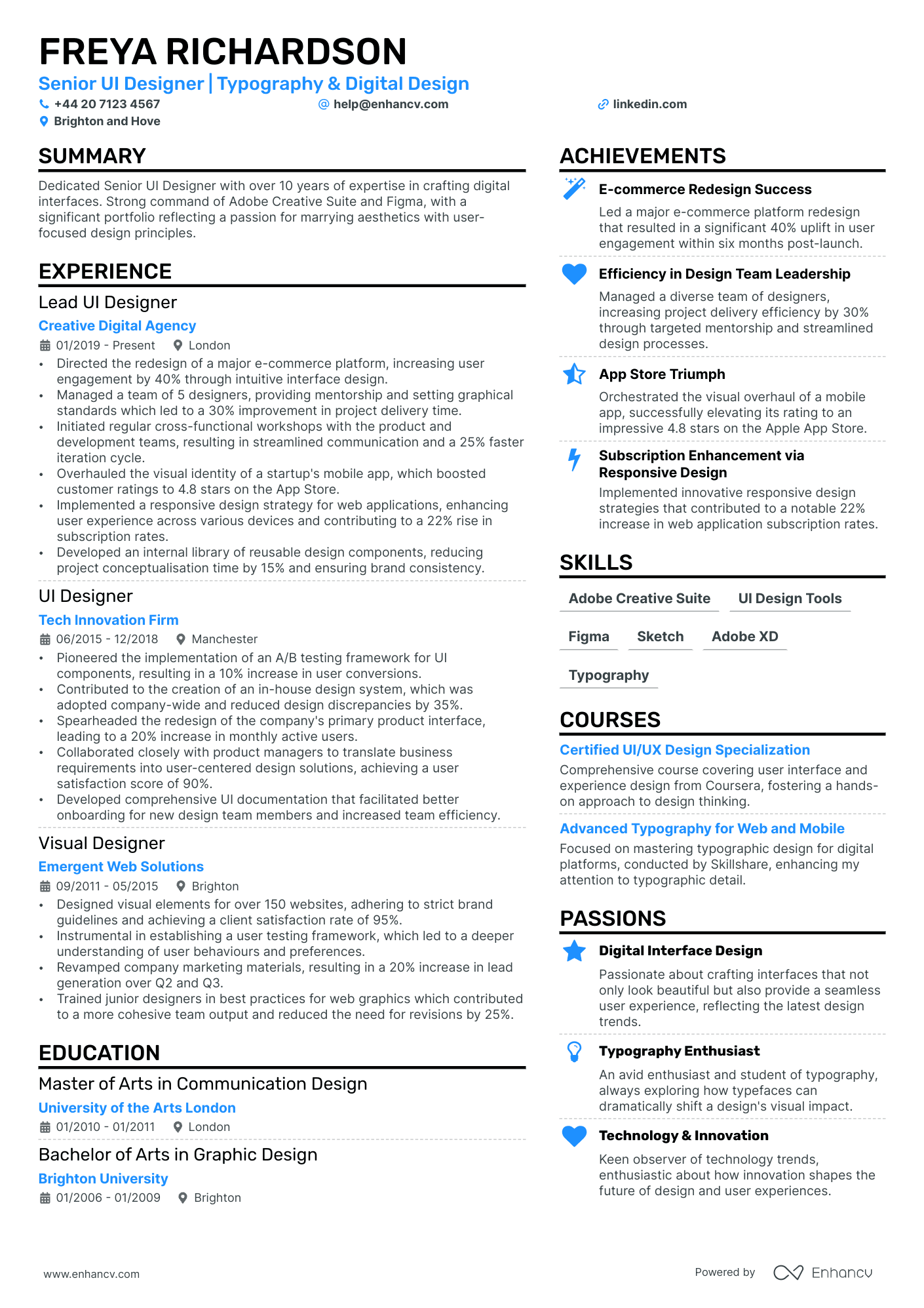 UI Designer CV Examples & Guide for 2024