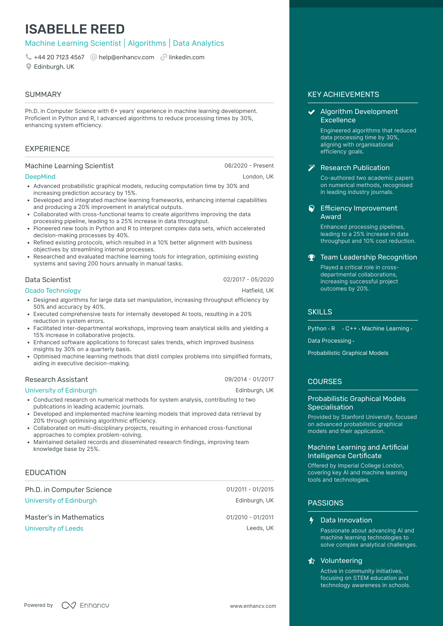 Machine Learning CV Examples & Guide for 2025