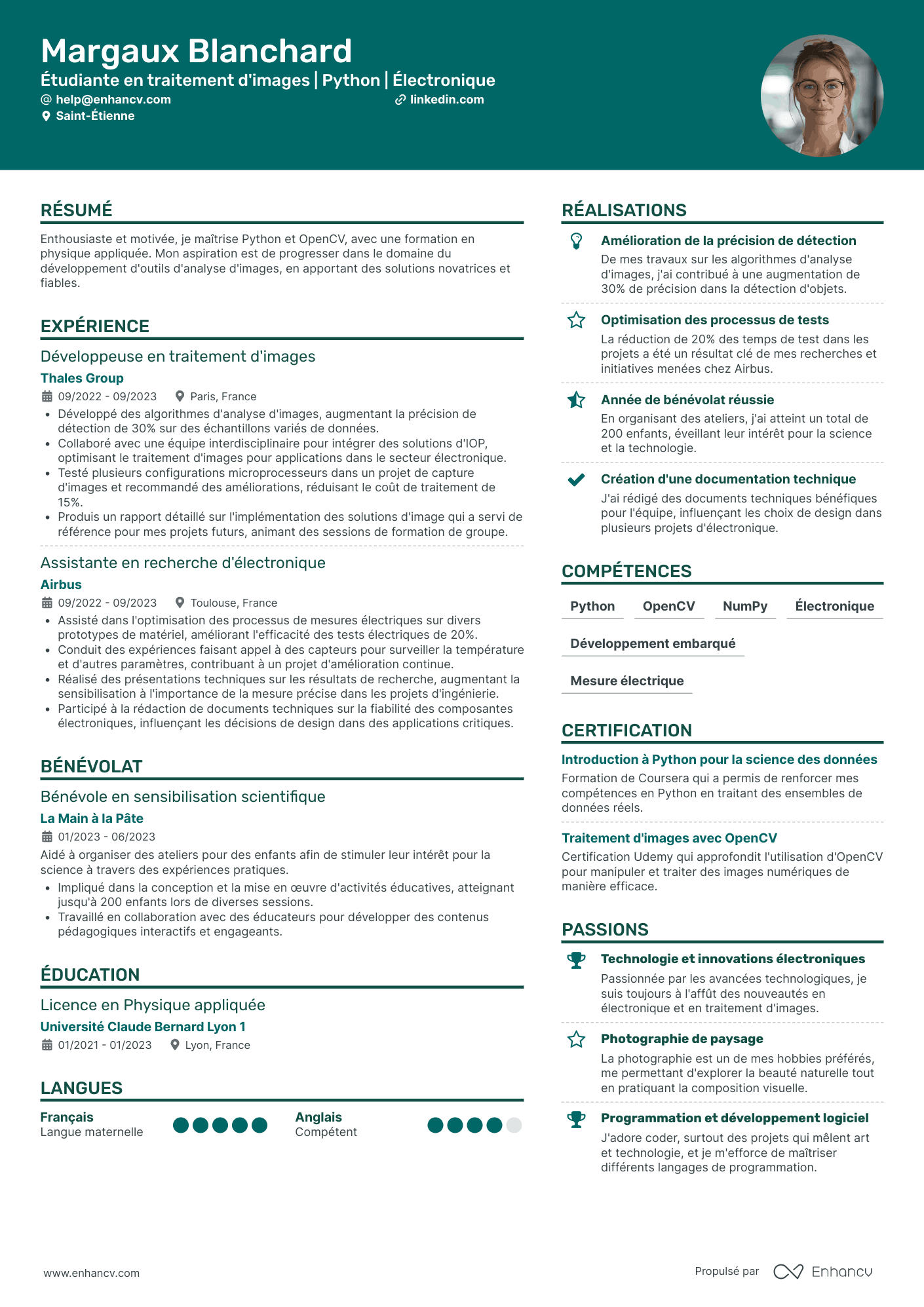 Stage Étudiant Resume Example