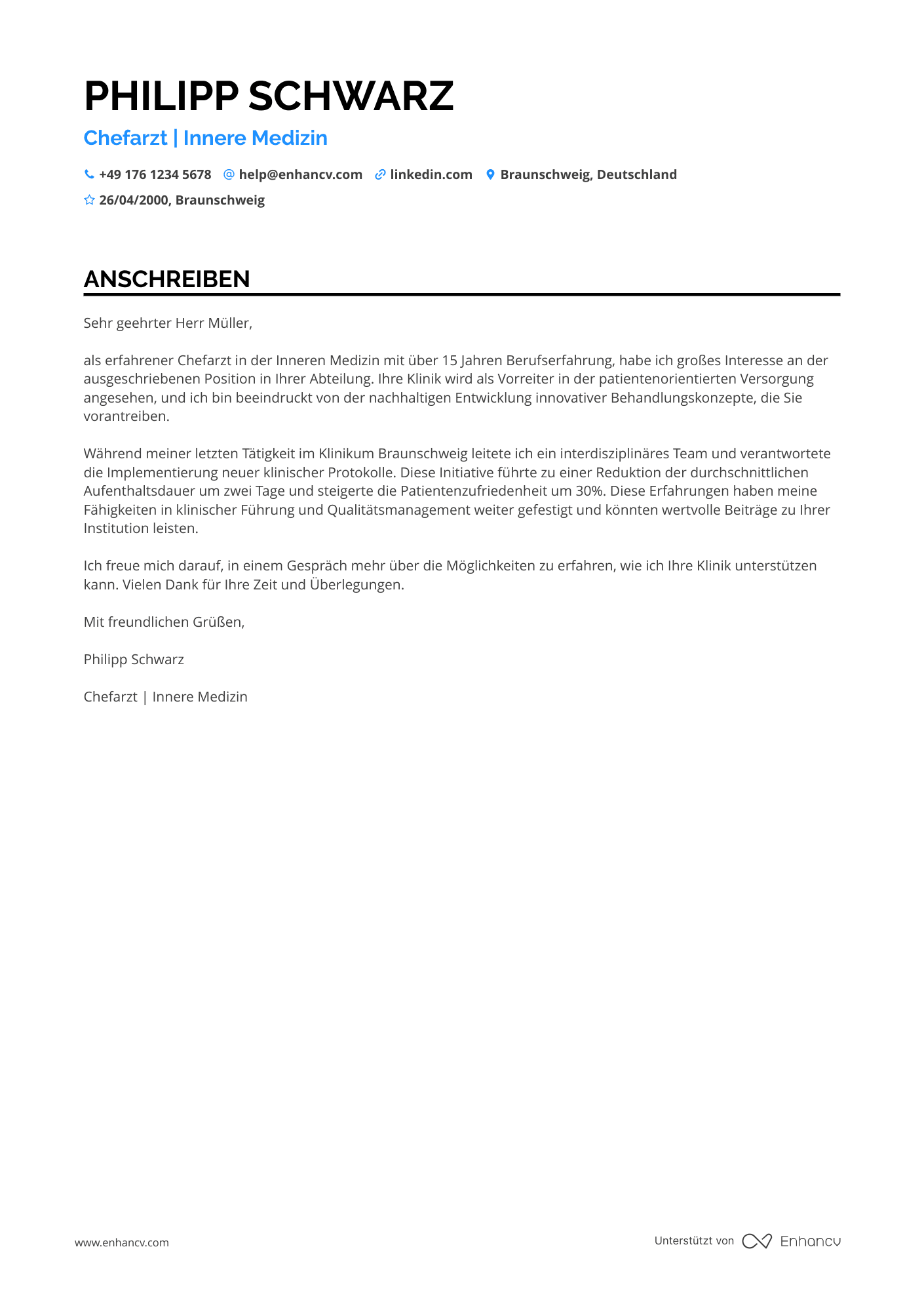 Chefarzt Resume Example