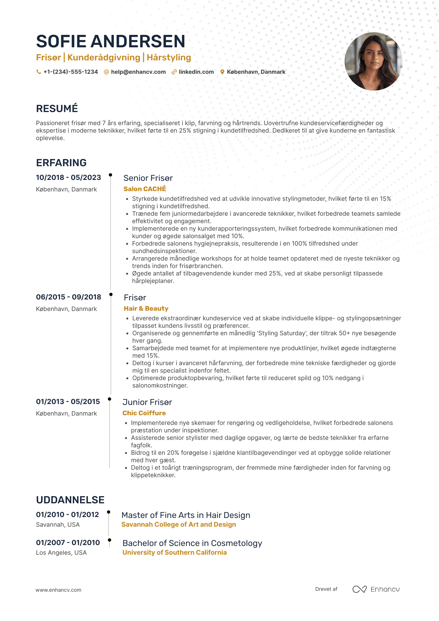 CV til Frisør Resume Example