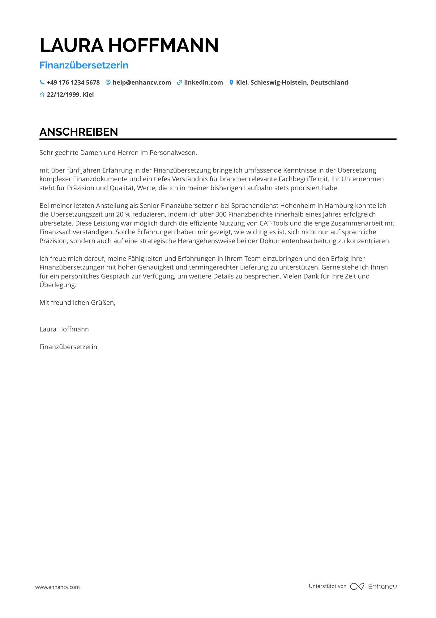 Finanzübersetzer Resume Example