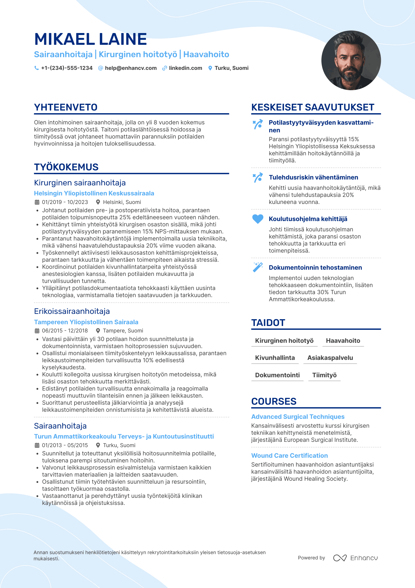 Ansioluettelo Sairaanhoitaja Kirurginen Resume Example