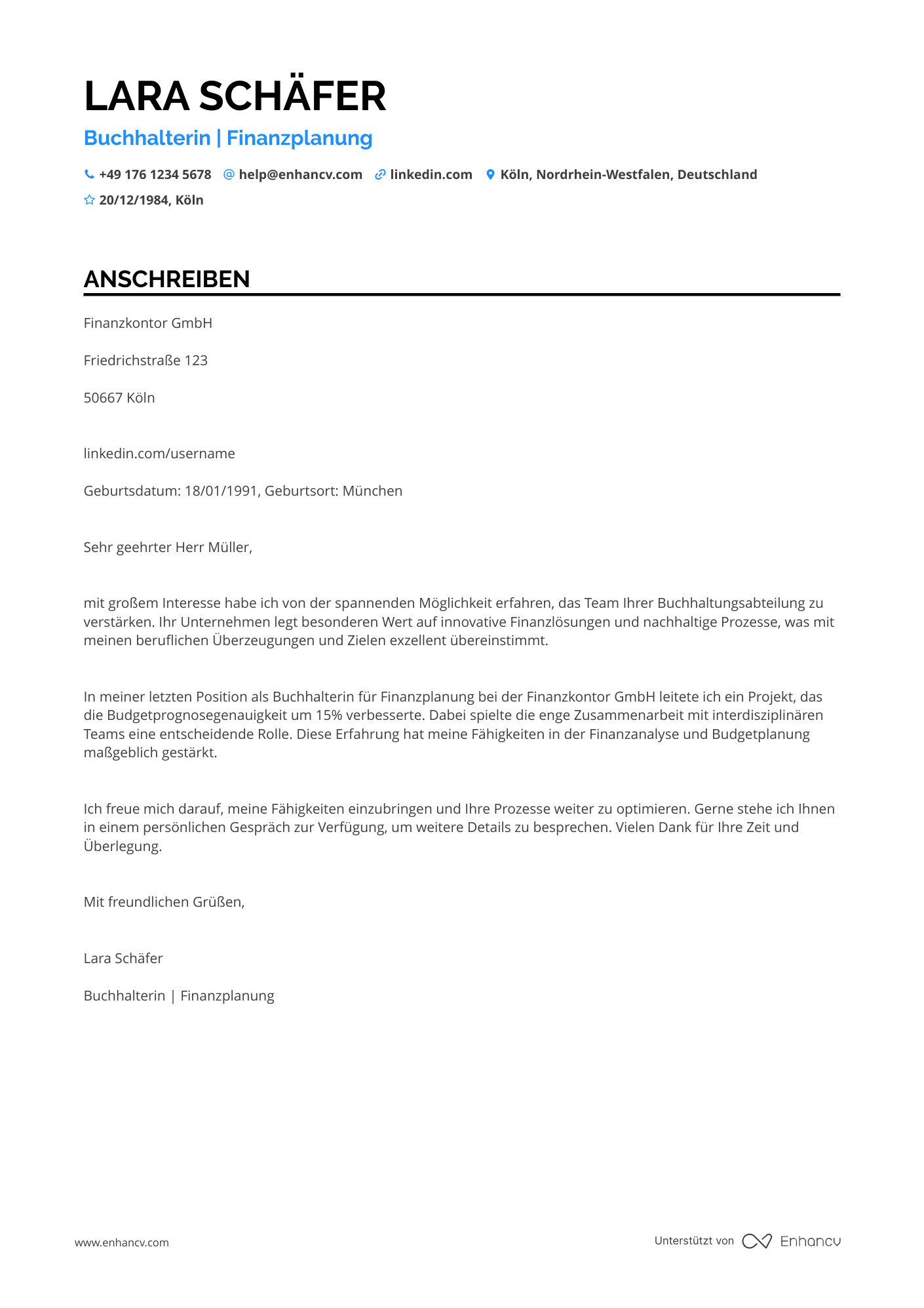 Buchhalter für Finanzplanung Resume Example