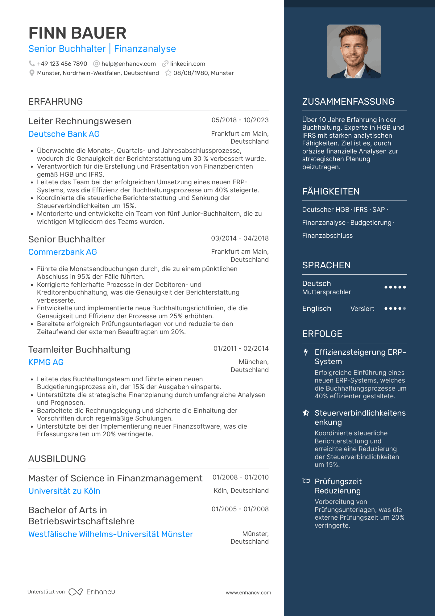 Lebenslauf als Senior Buchhalter Resume Example