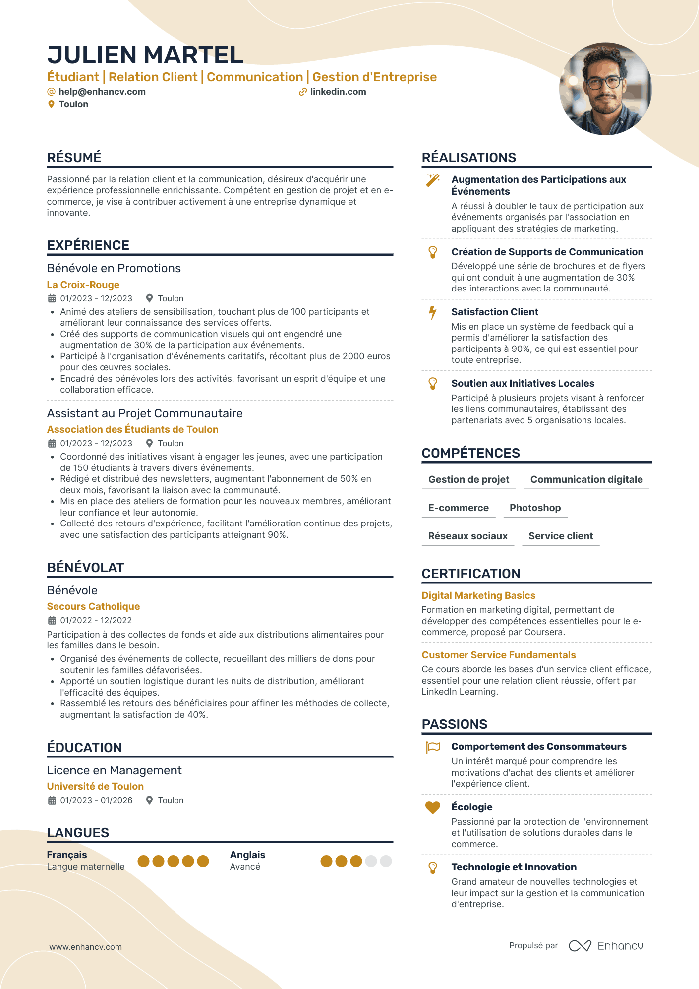 Stage d'Observation Resume Example