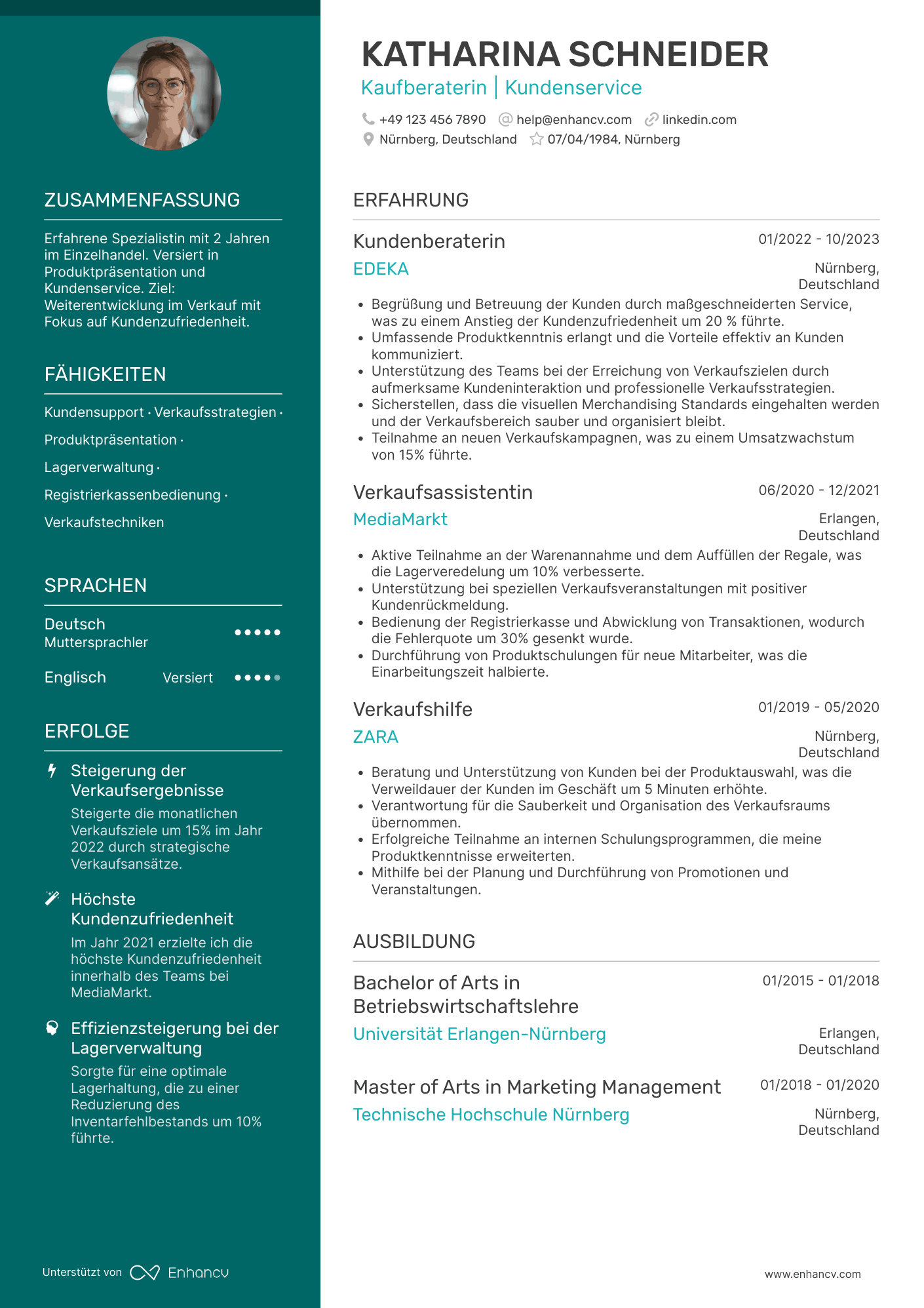 Lebenslauf als Trainee Verkäuferin Resume Example