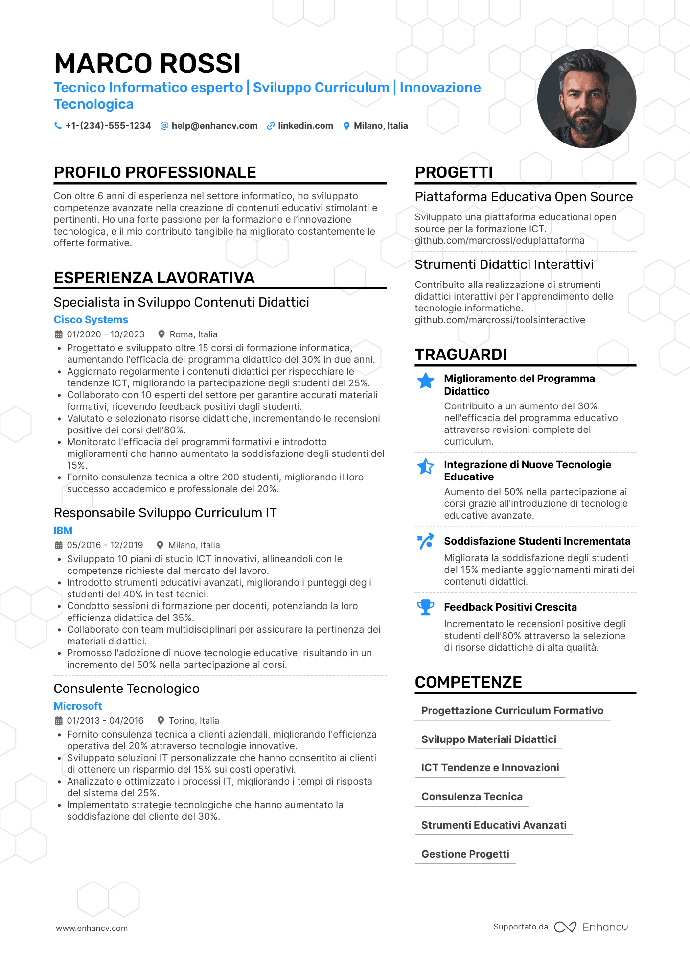 Curriculum tecnico informatico Resume Example