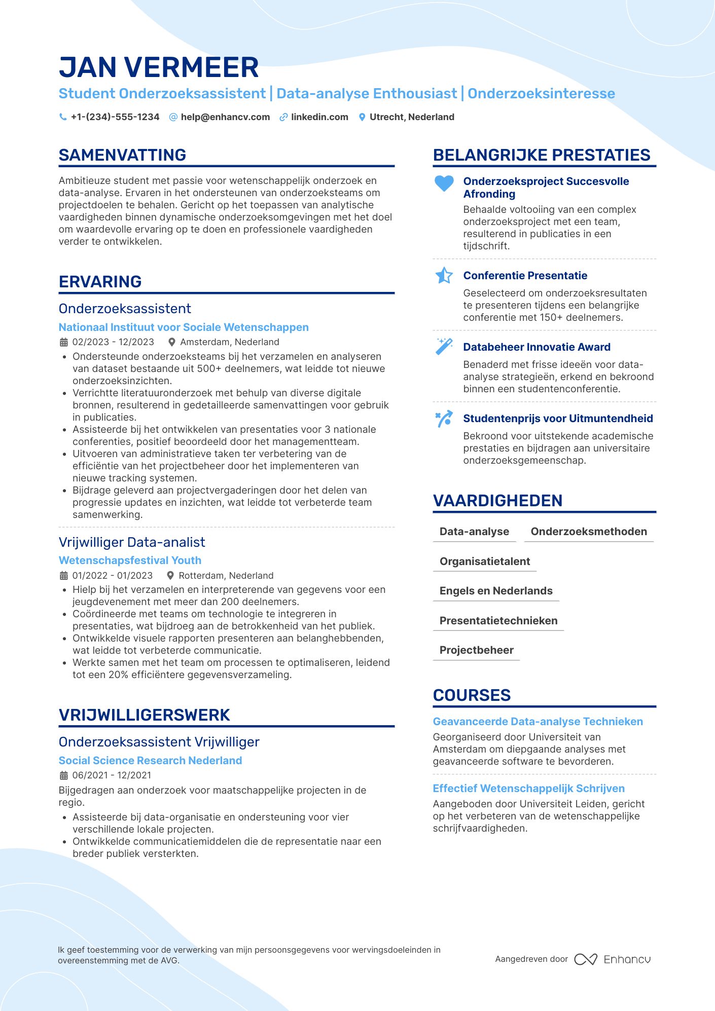 CV voor Student Onderzoeksassistent Resume Example