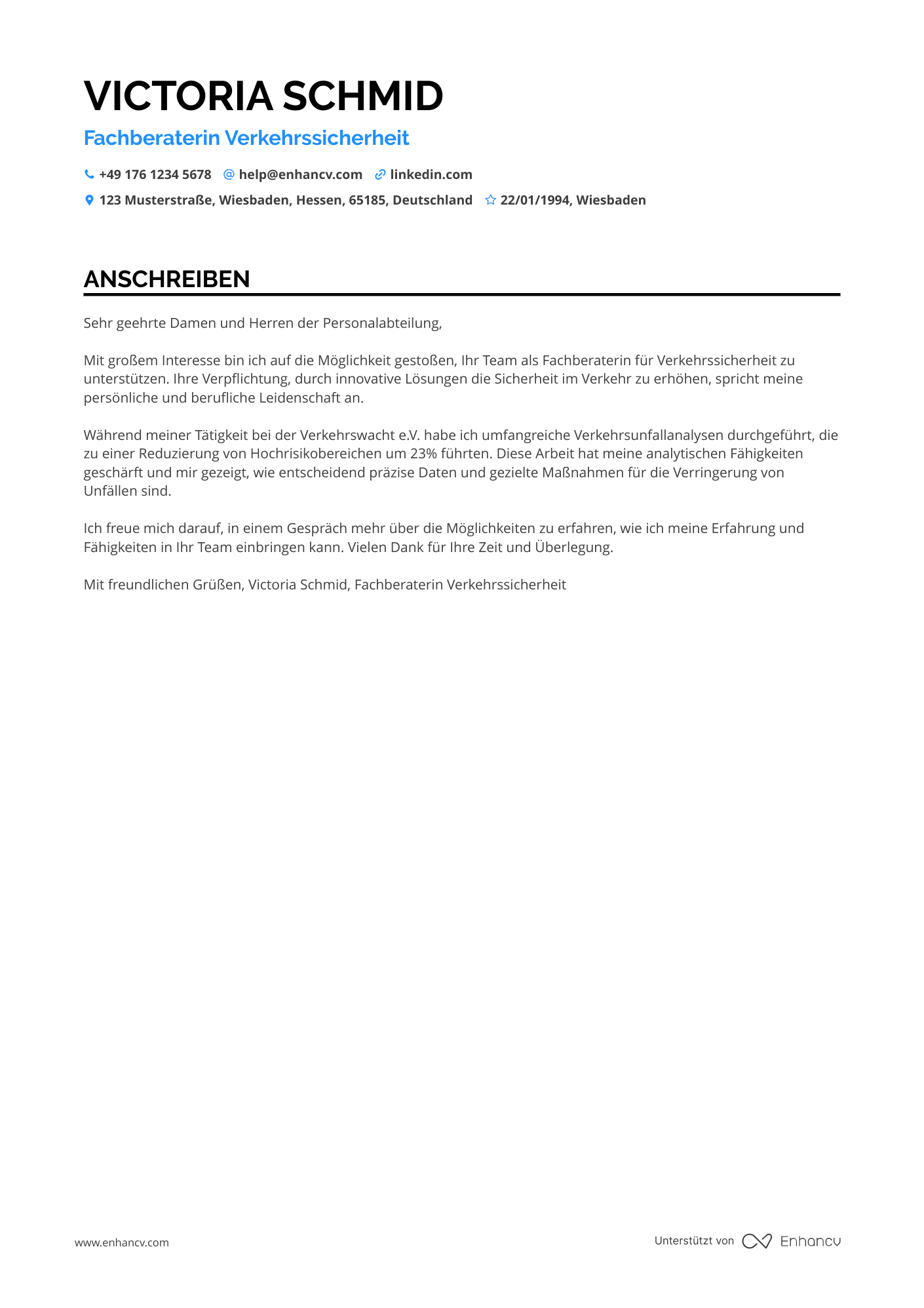 Polizei Verkehrssicherheitsberater Resume Example