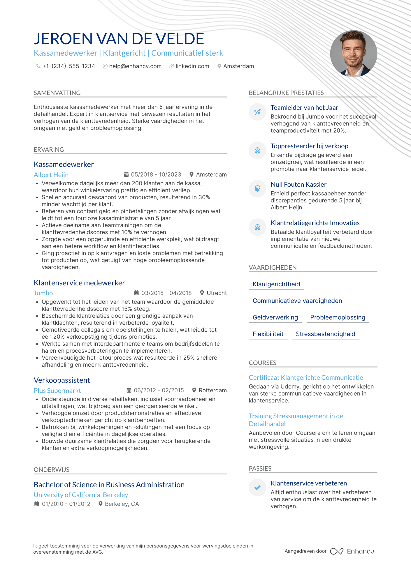 CV voor Kassamedewerker Supermarkt Resume Example