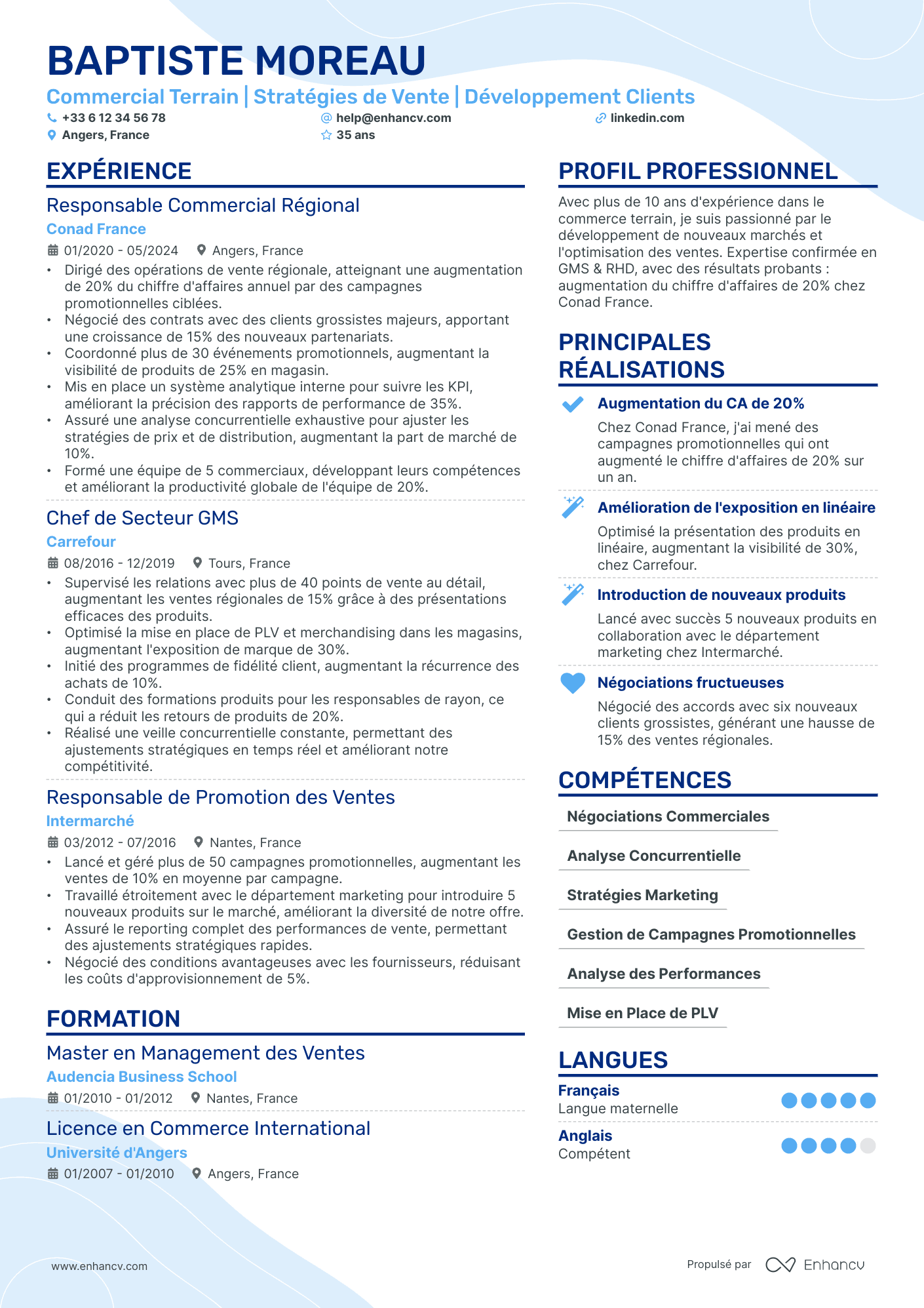 Commercial Terrain Resume Example