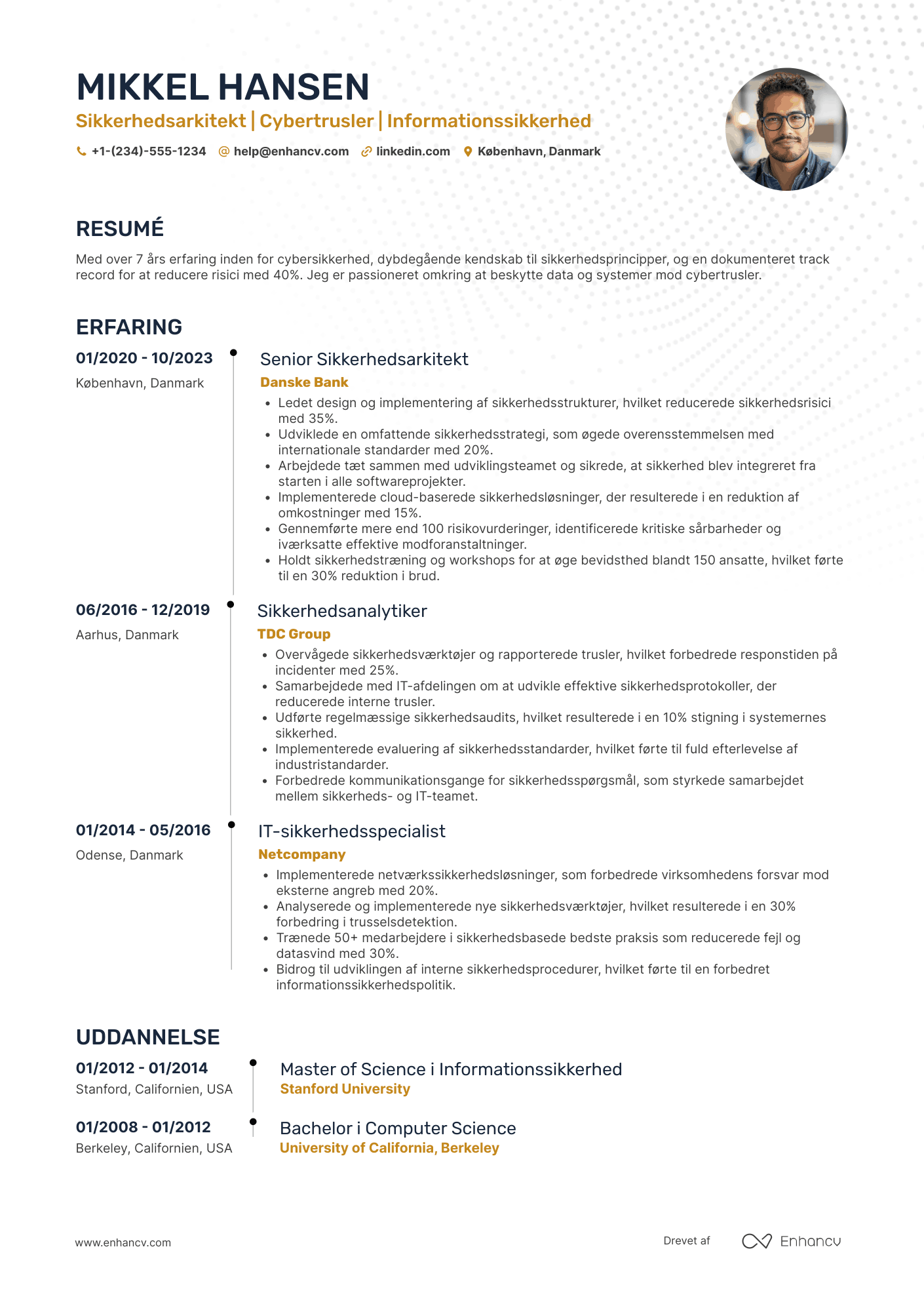 CV til Sikkerhedsarkitekt Resume Example