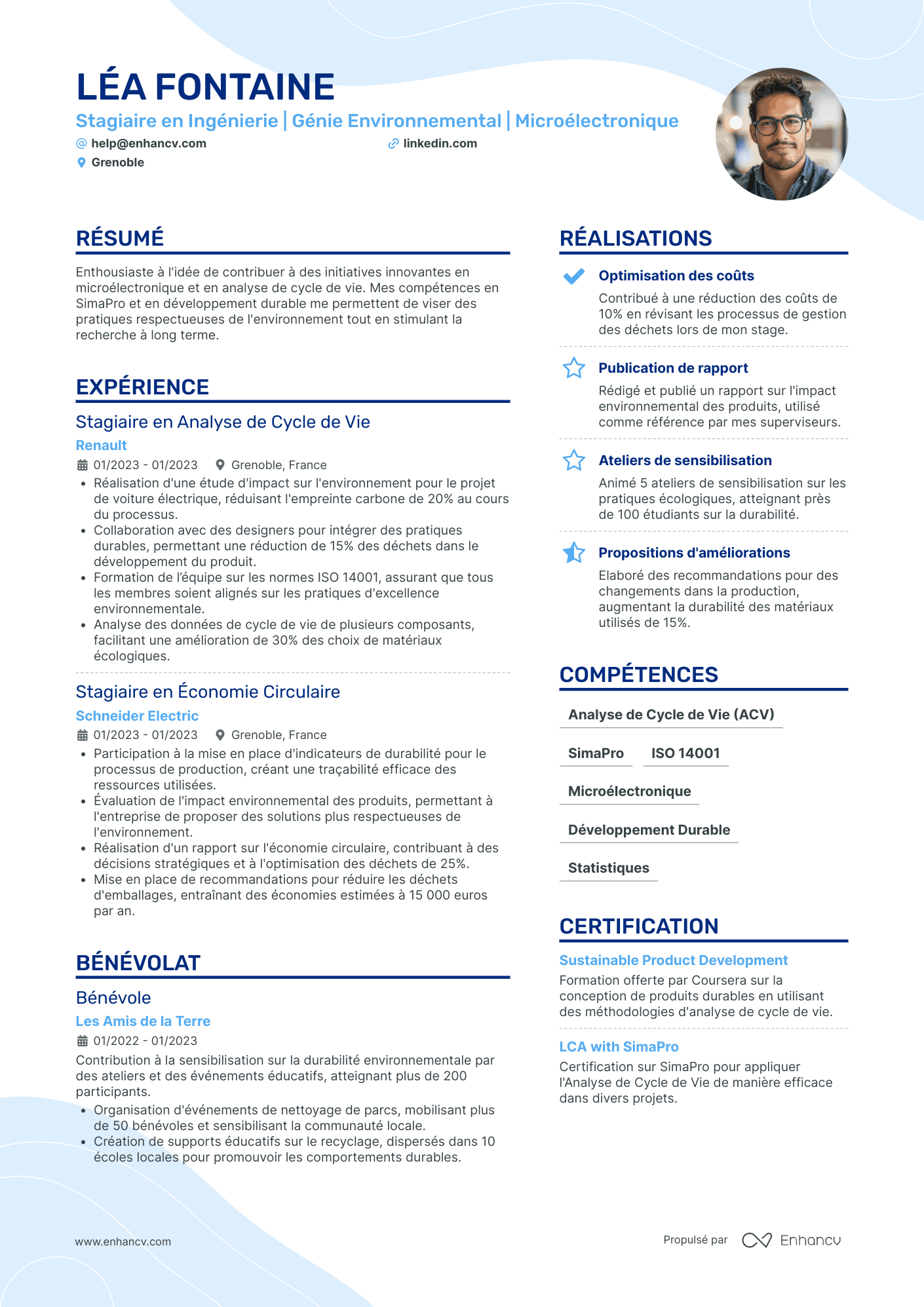 Stage de Master Resume Example