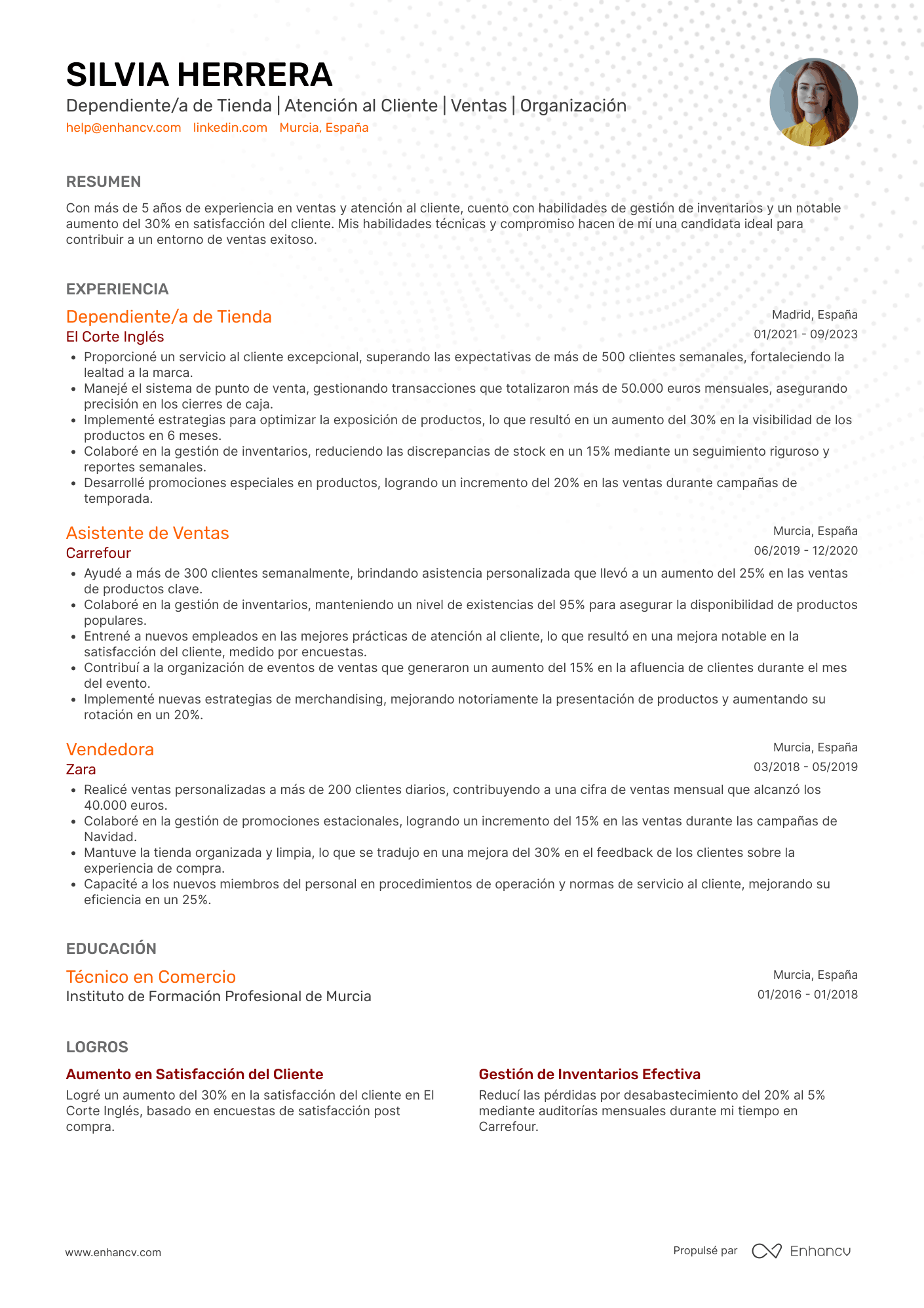Dependienta sin experiencia Resume Example