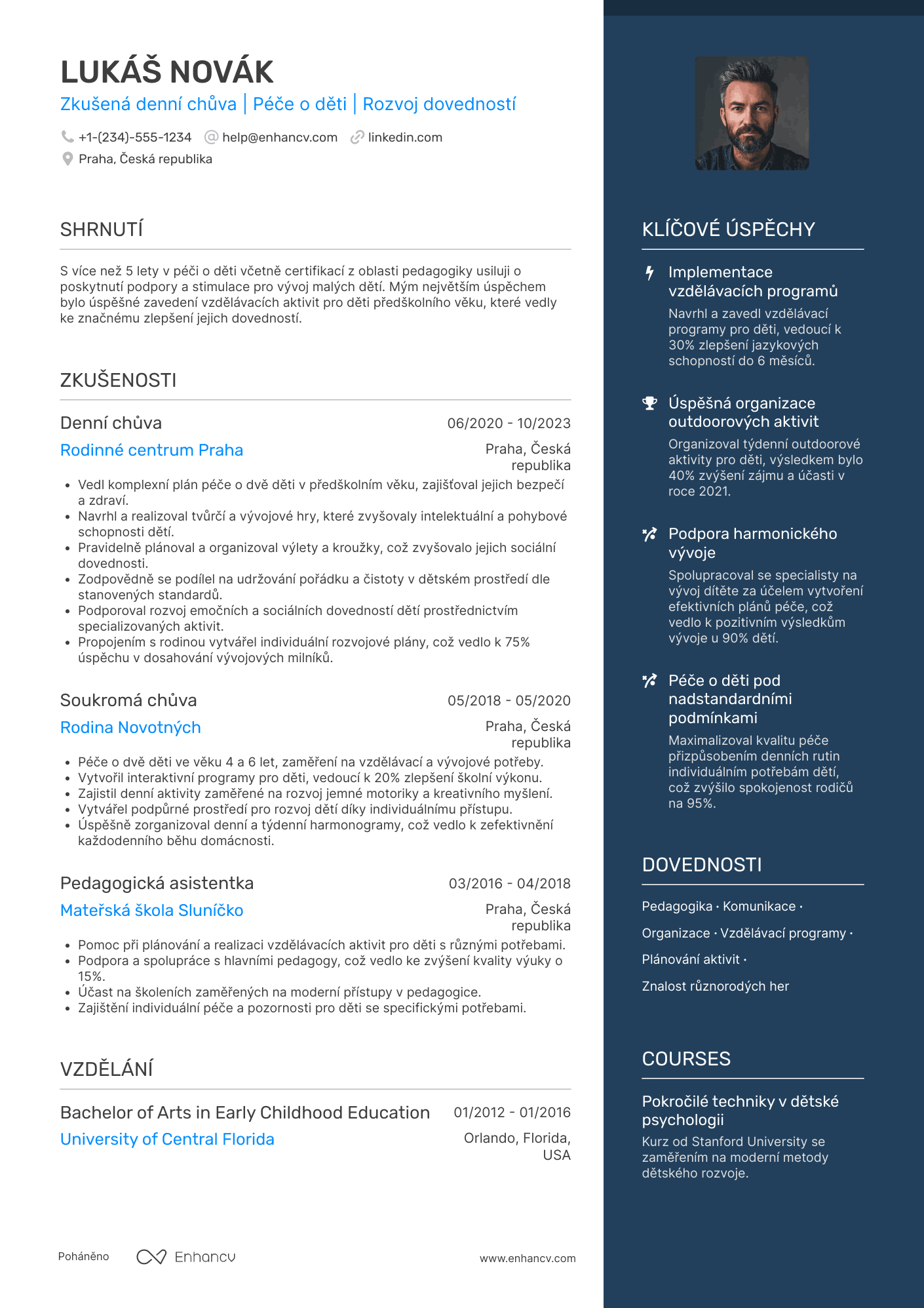 Životopis pro Denní chůva Resume Example