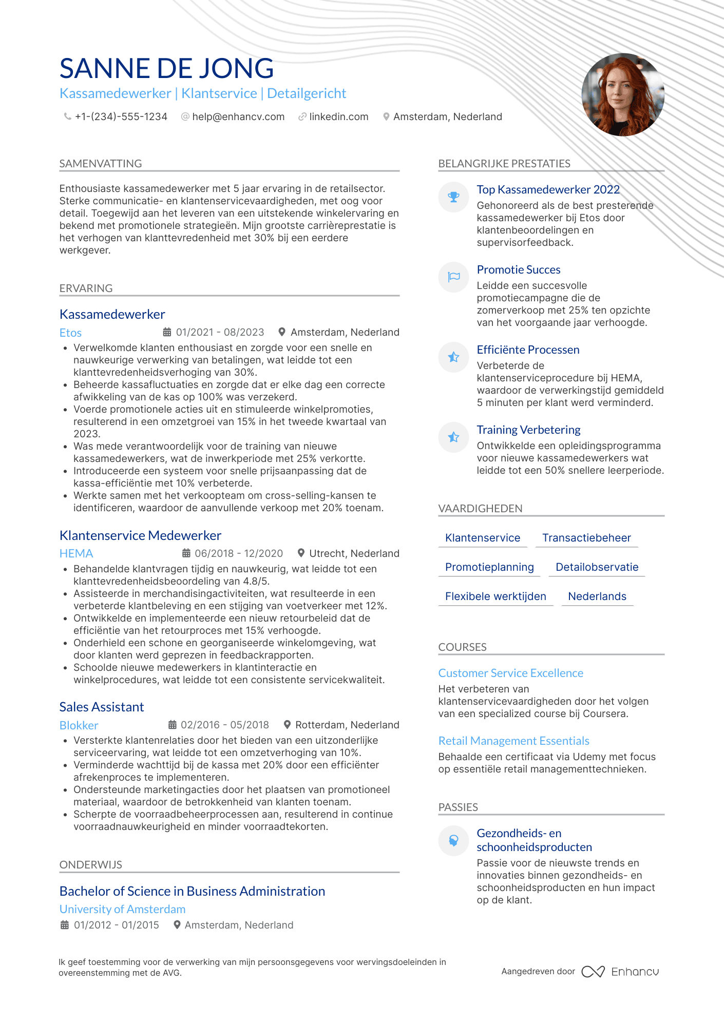 CV voor Kruidvat Kassamedewerker Resume Example