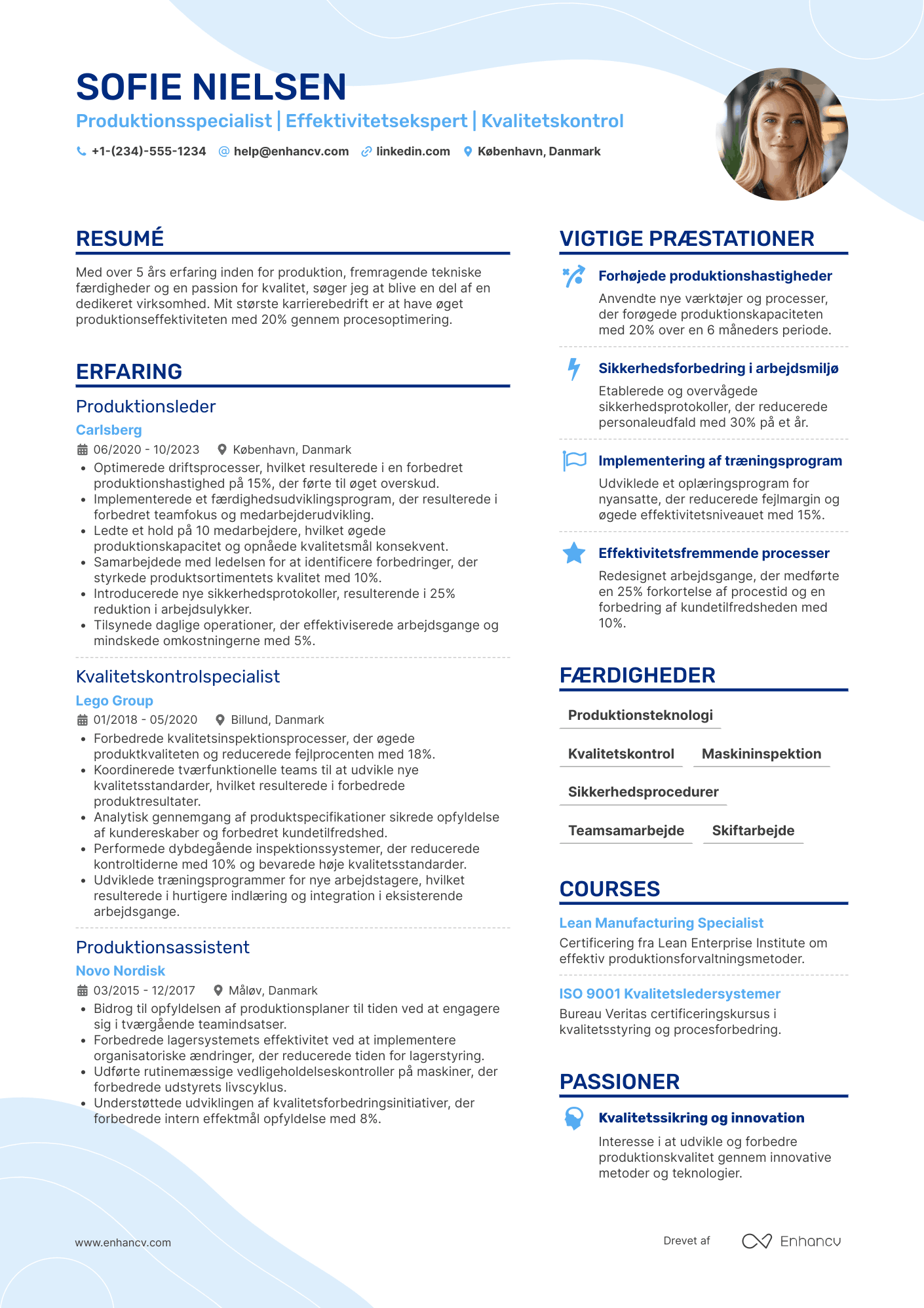 CV til Samlebåndsarbejder Resume Example