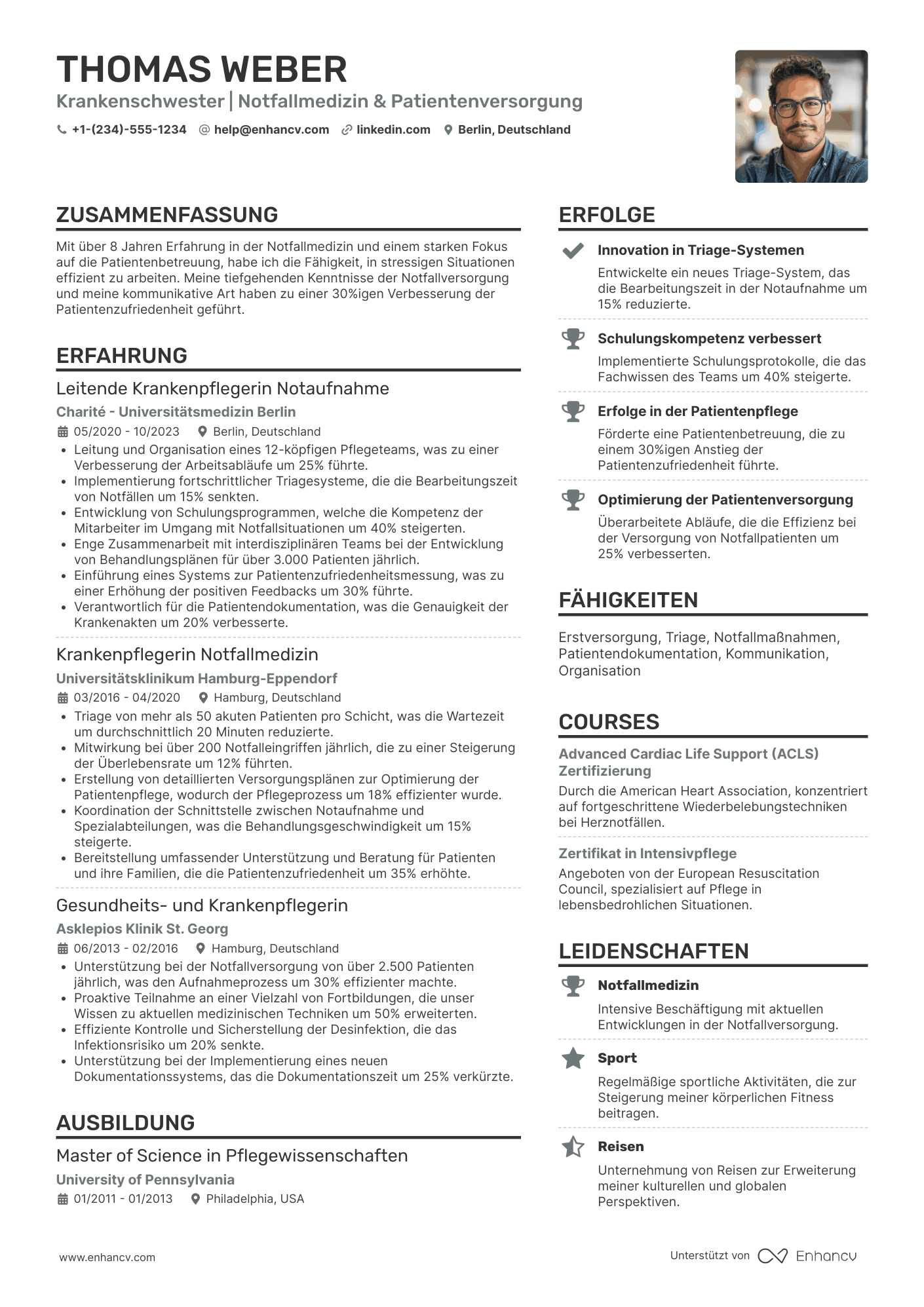 Lebenslauf Krankenschwester Notaufnahme Resume Example