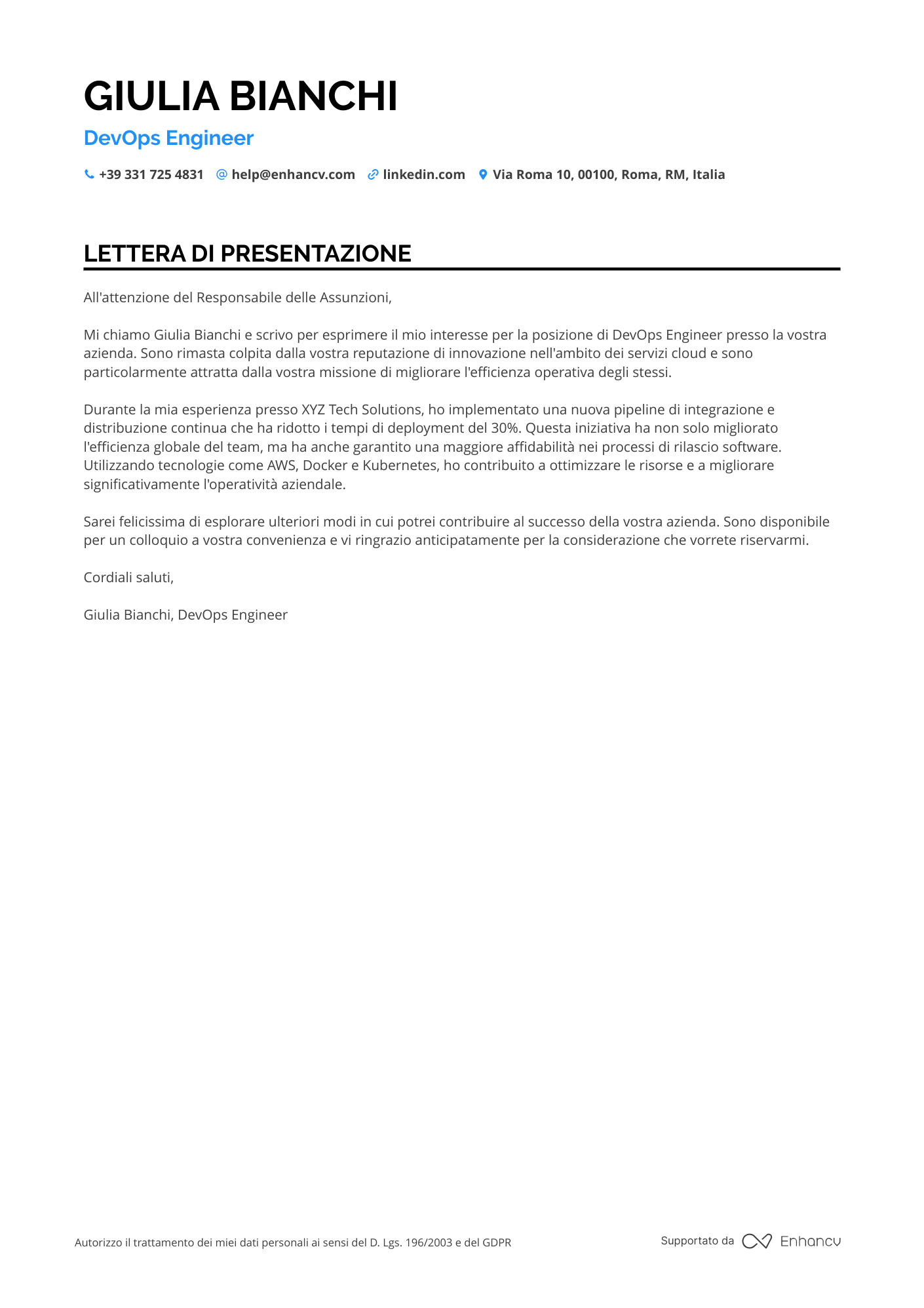 Sviluppatore Web Front End Resume Example