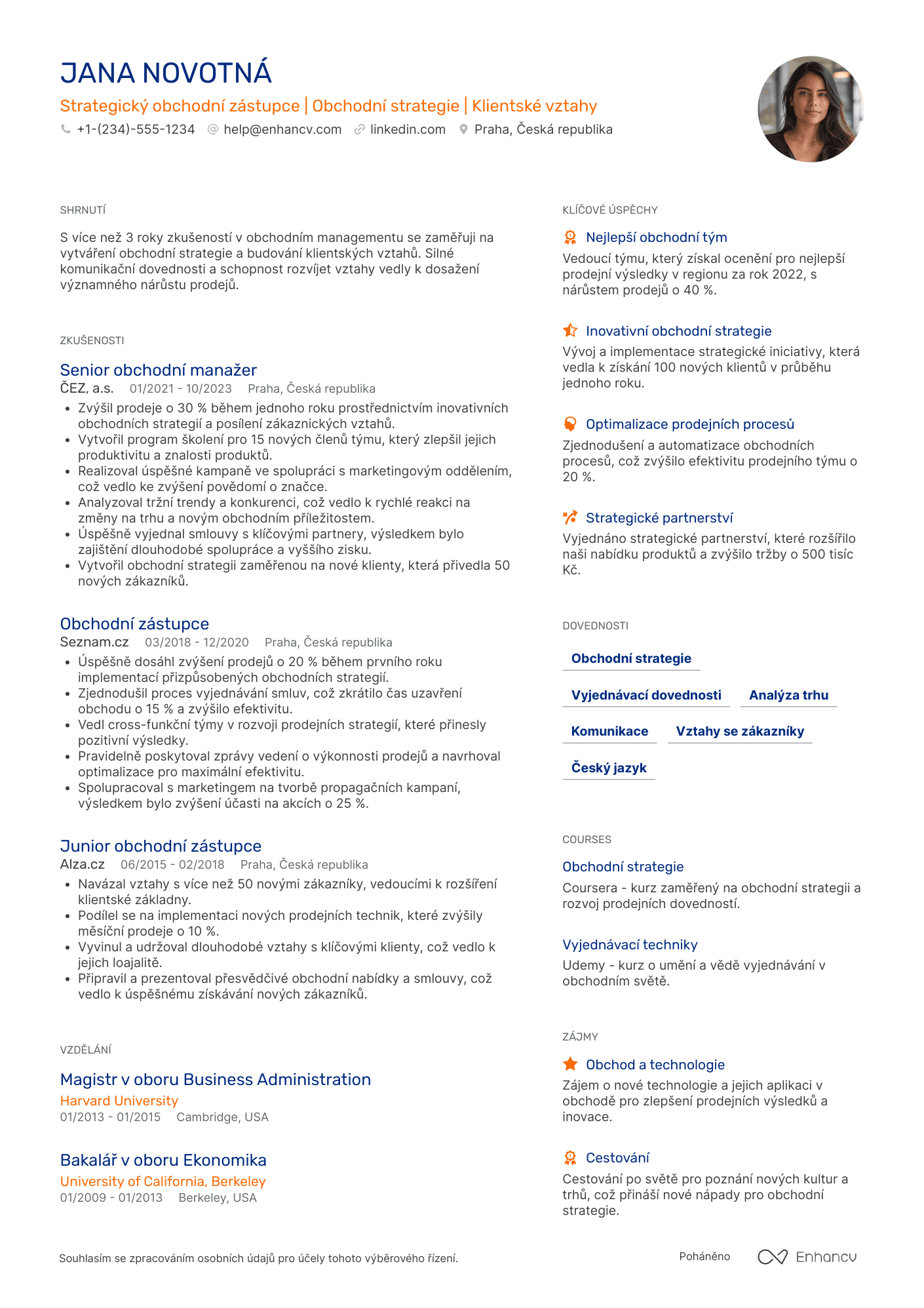 Životopis pro Strategický obchodní zástupce Resume Example