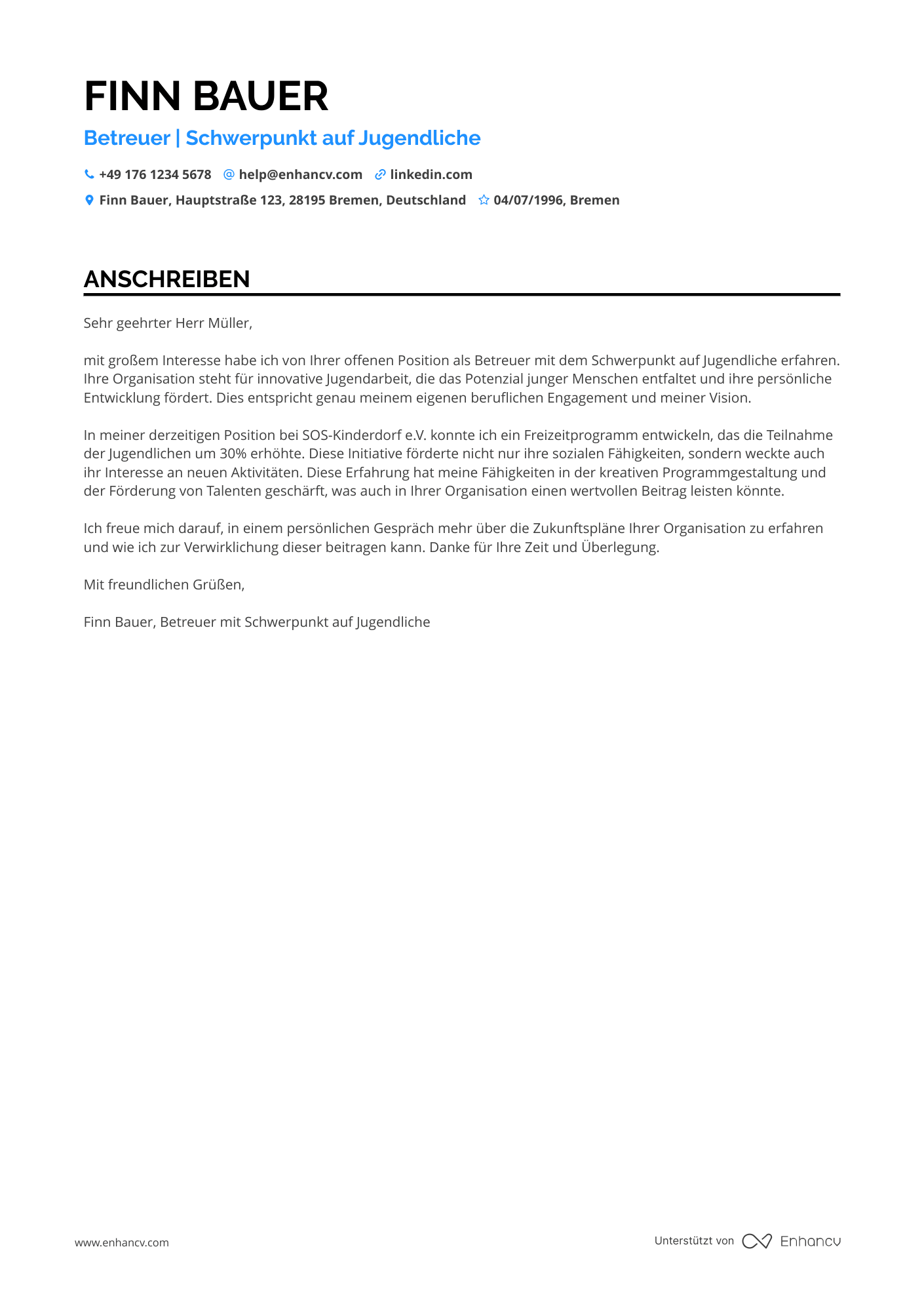 Babysitter für Jugendliche Resume Example