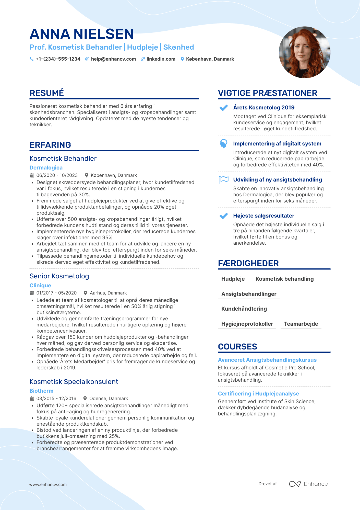 CV til Kosmetisk behandler Resume Example