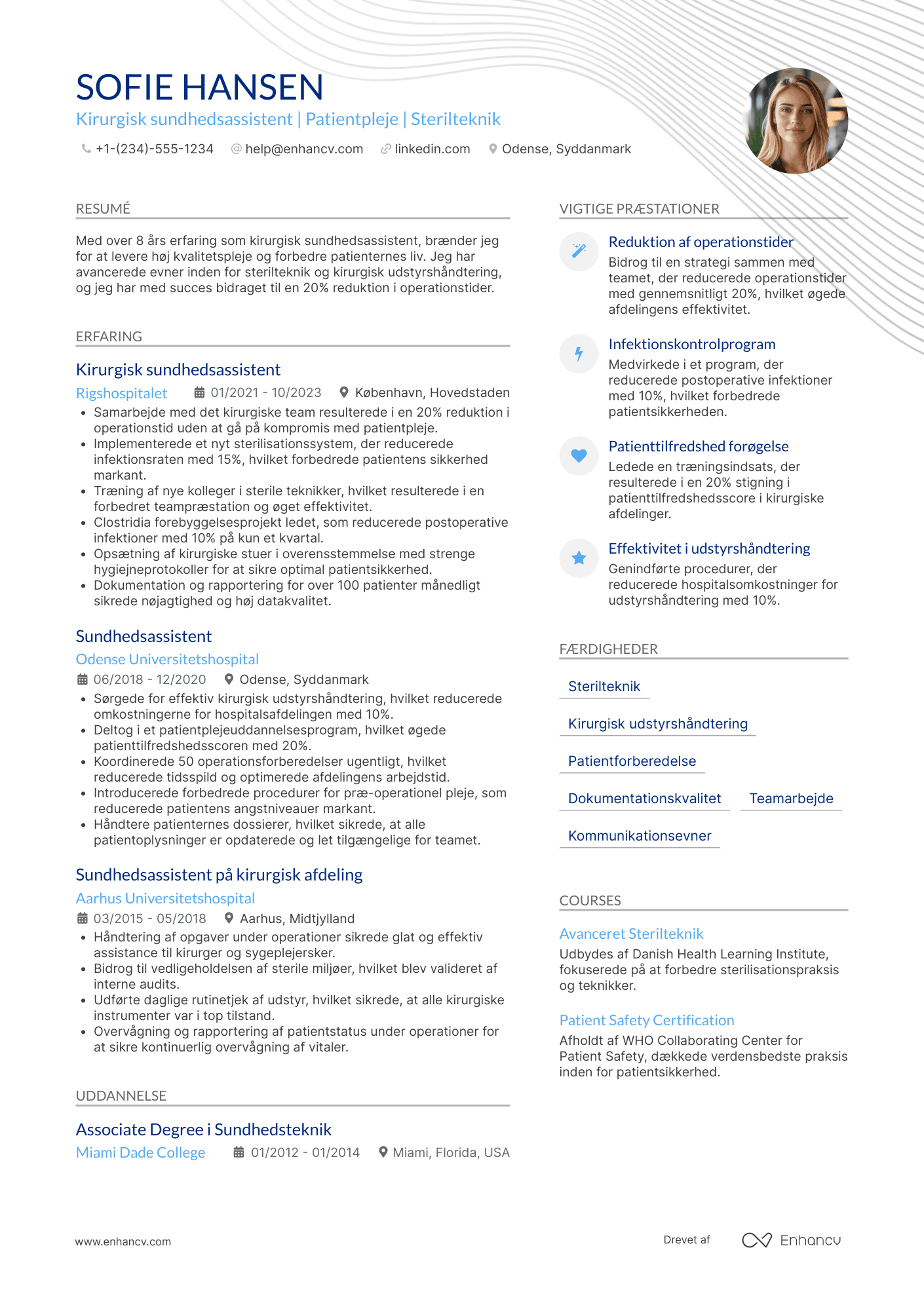 CV til Kirurgisk sundhedsassistent Resume Example