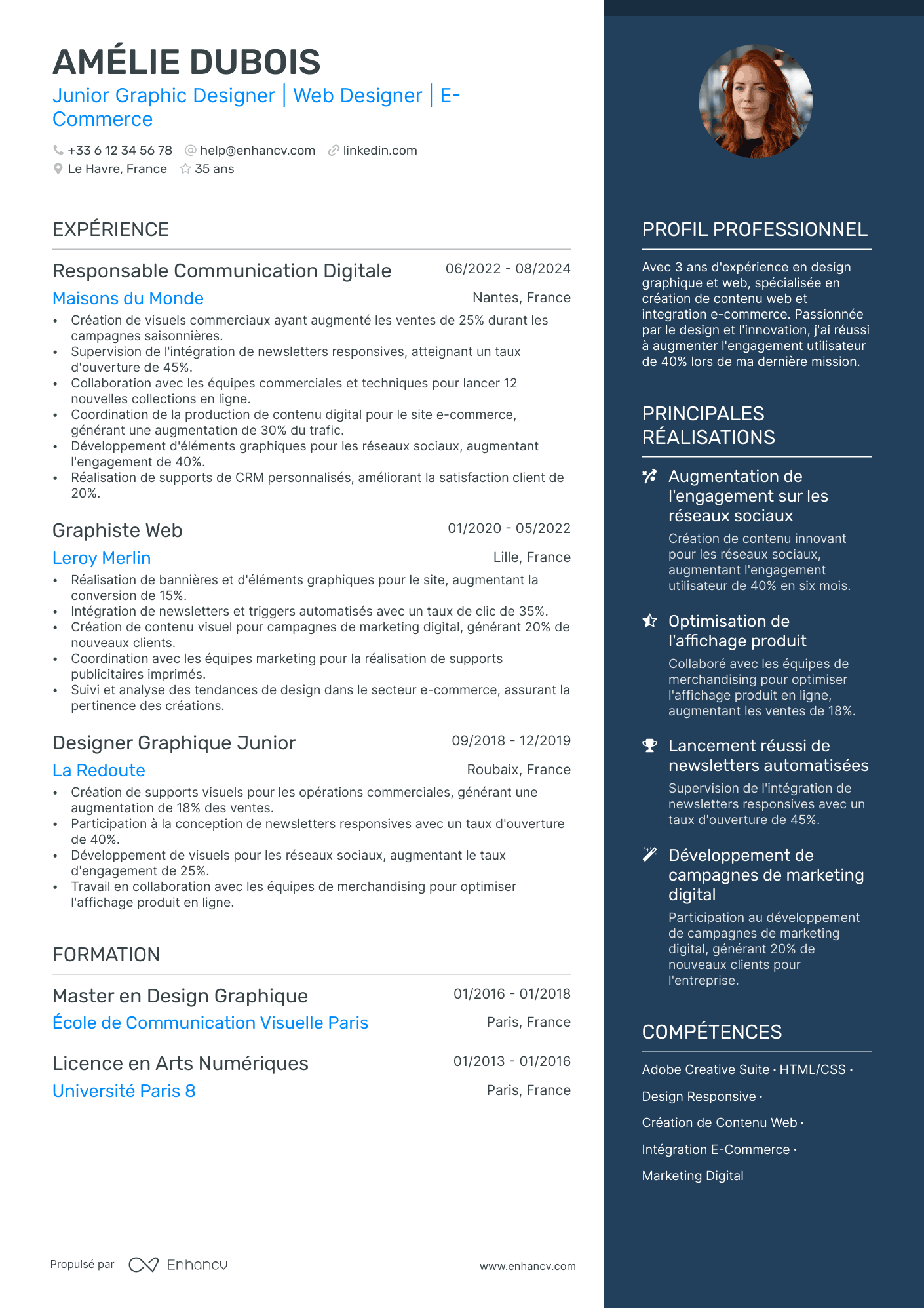 Graphiste Web Resume Example