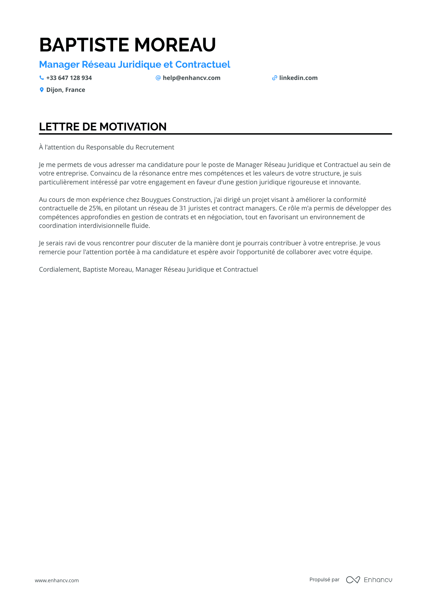 Avocat senior Resume Example