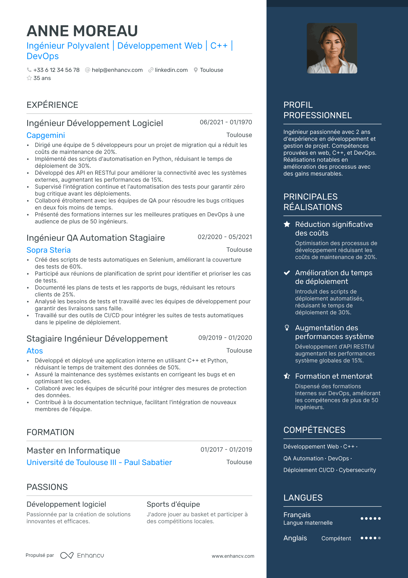 Directeur Général Junior Resume Example