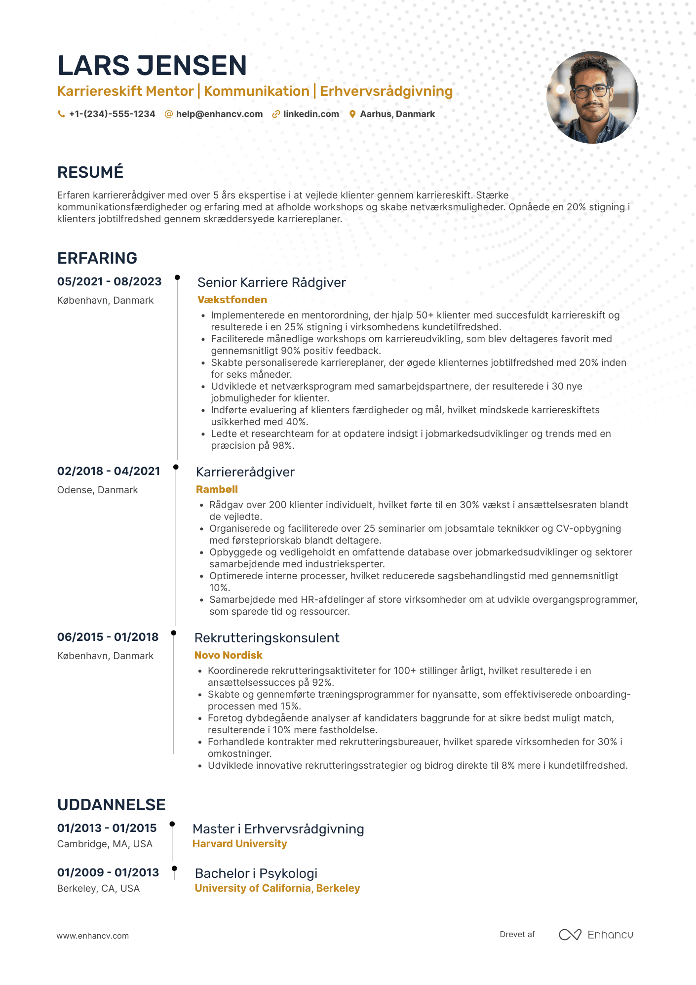 CV til Karriereskift Mentor Resume Example