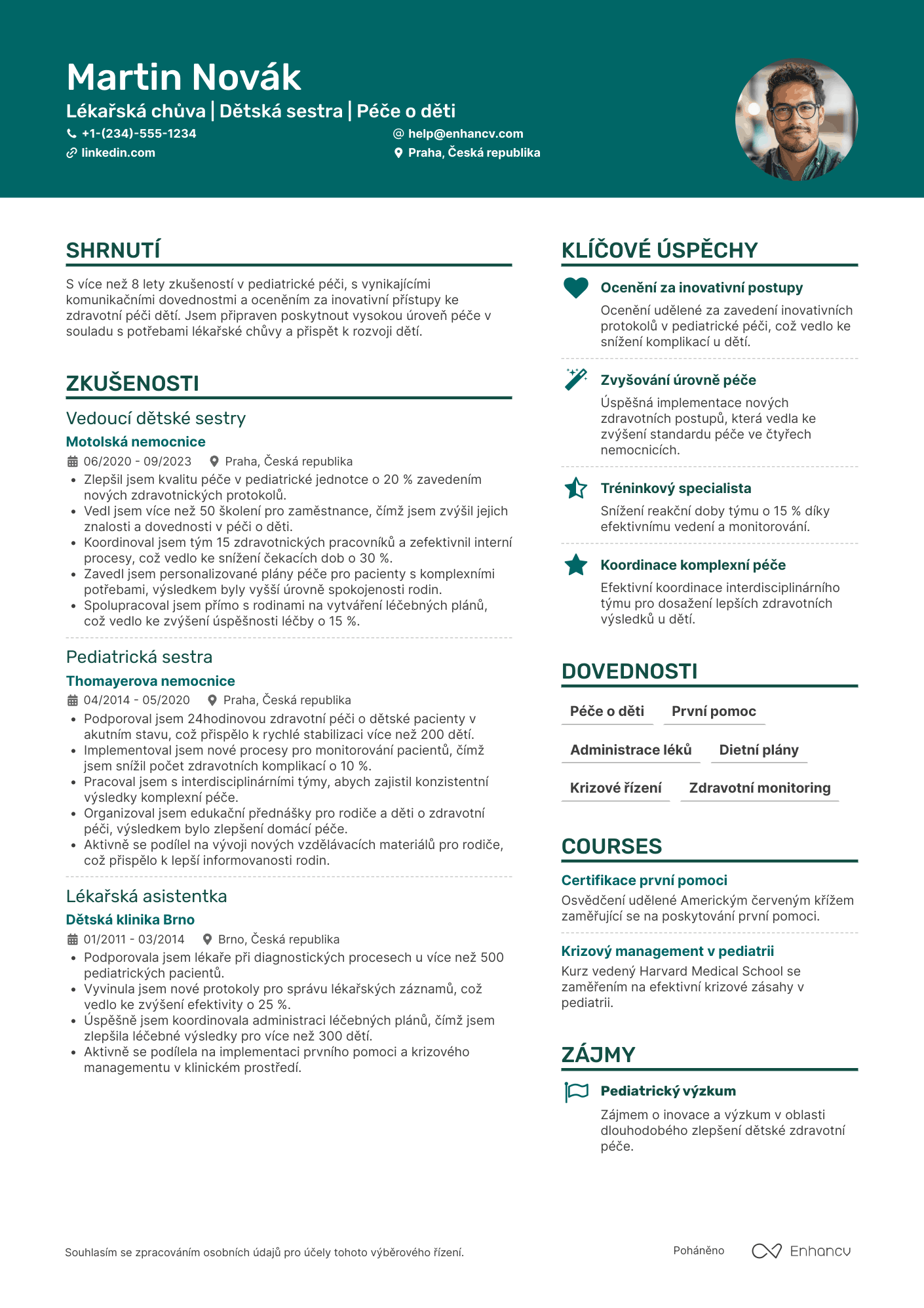 Životopis pro Lékařská chůva Resume Example
