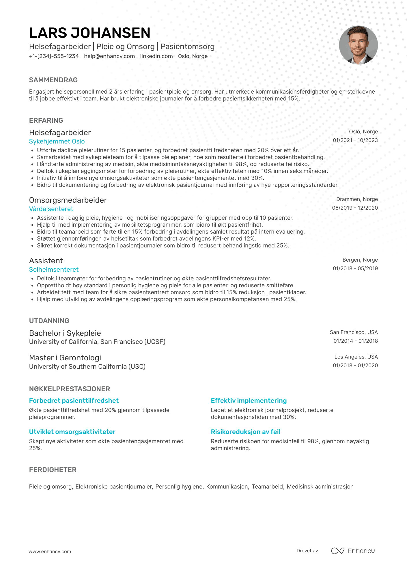CV for Helsefagarbeider Nyutdannet Resume Example