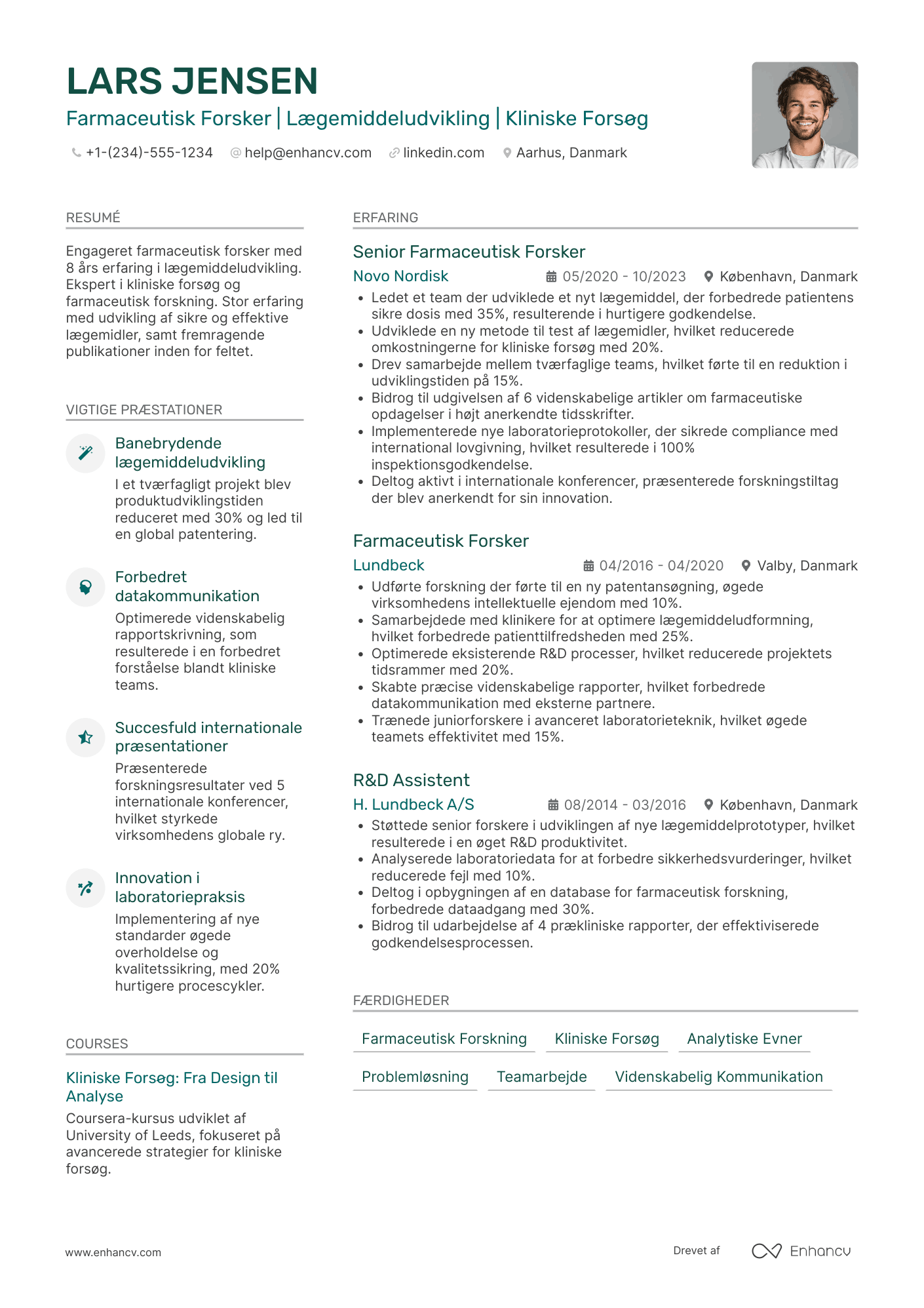 CV til Farmaceutisk forsker Resume Example