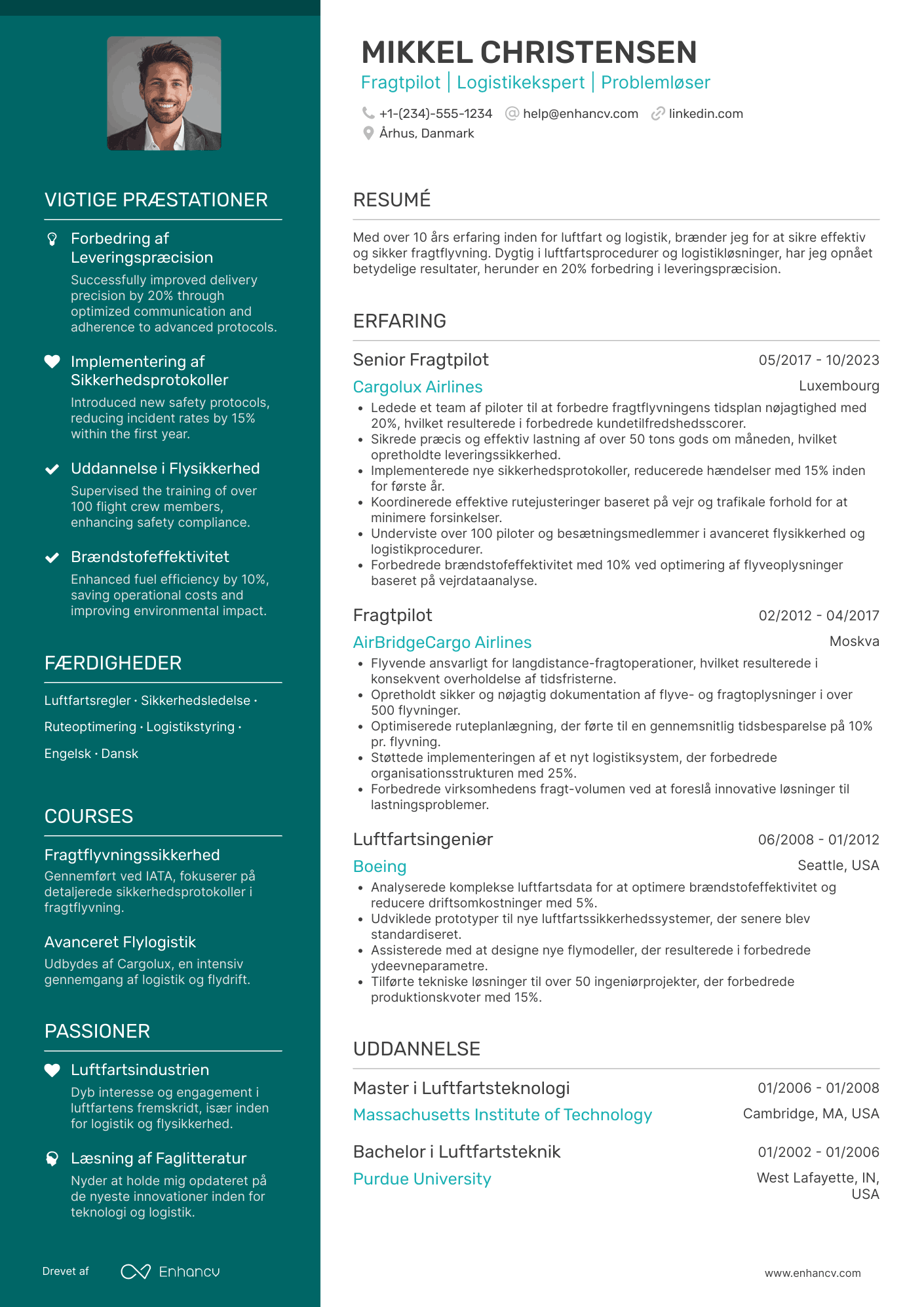 CV til Fragtpilot Resume Example