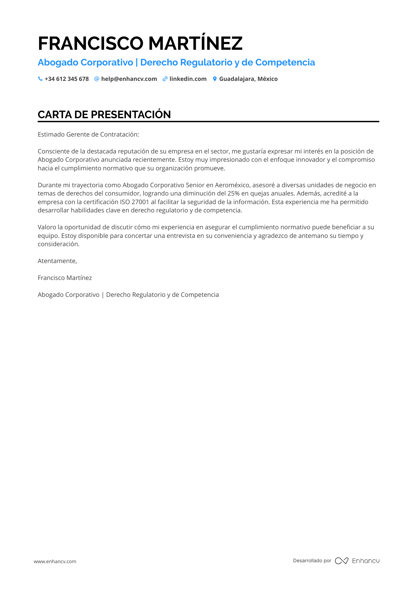 Abogado de Derecho de Familia Resume Example