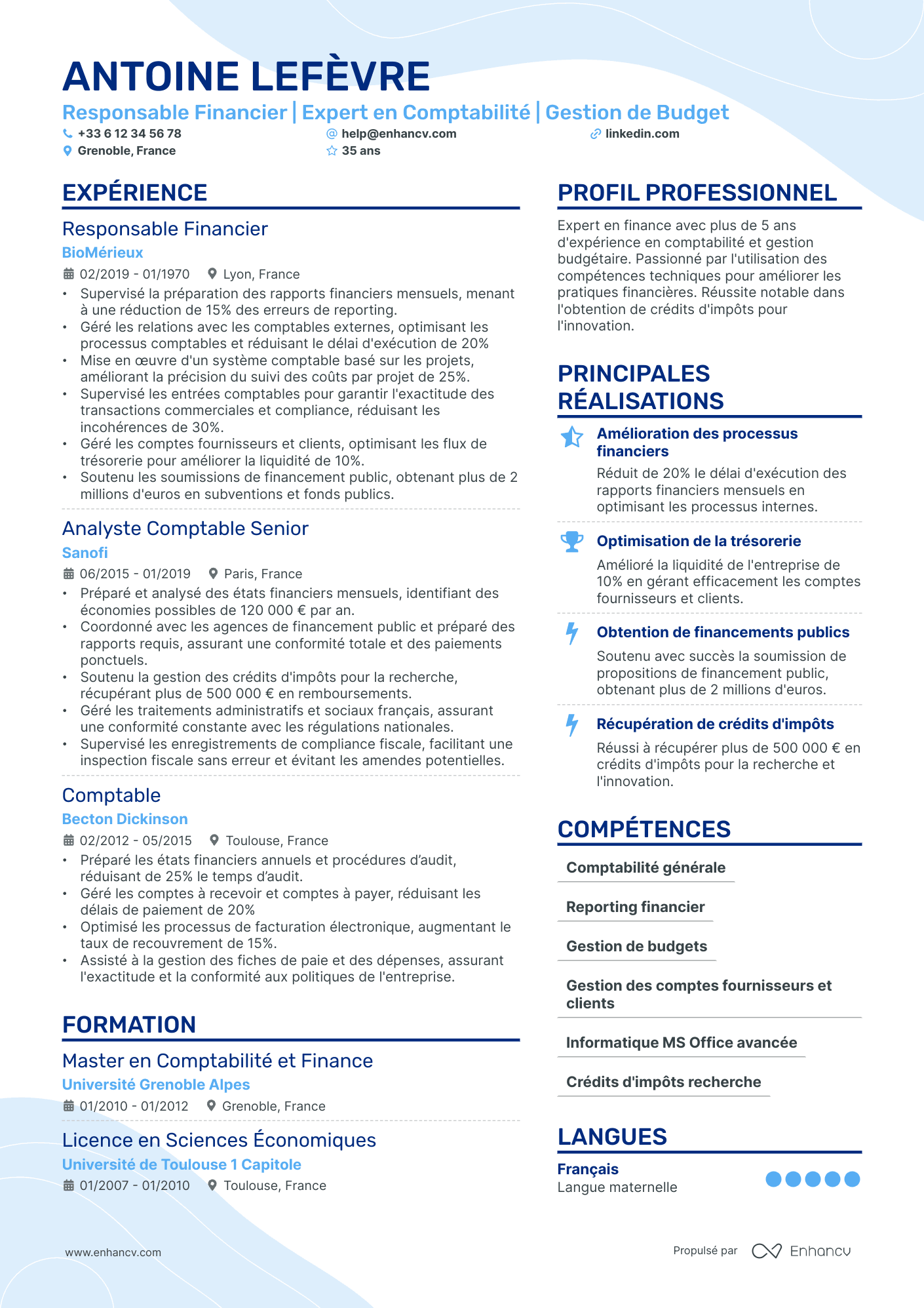 Comptable Paie Resume Example