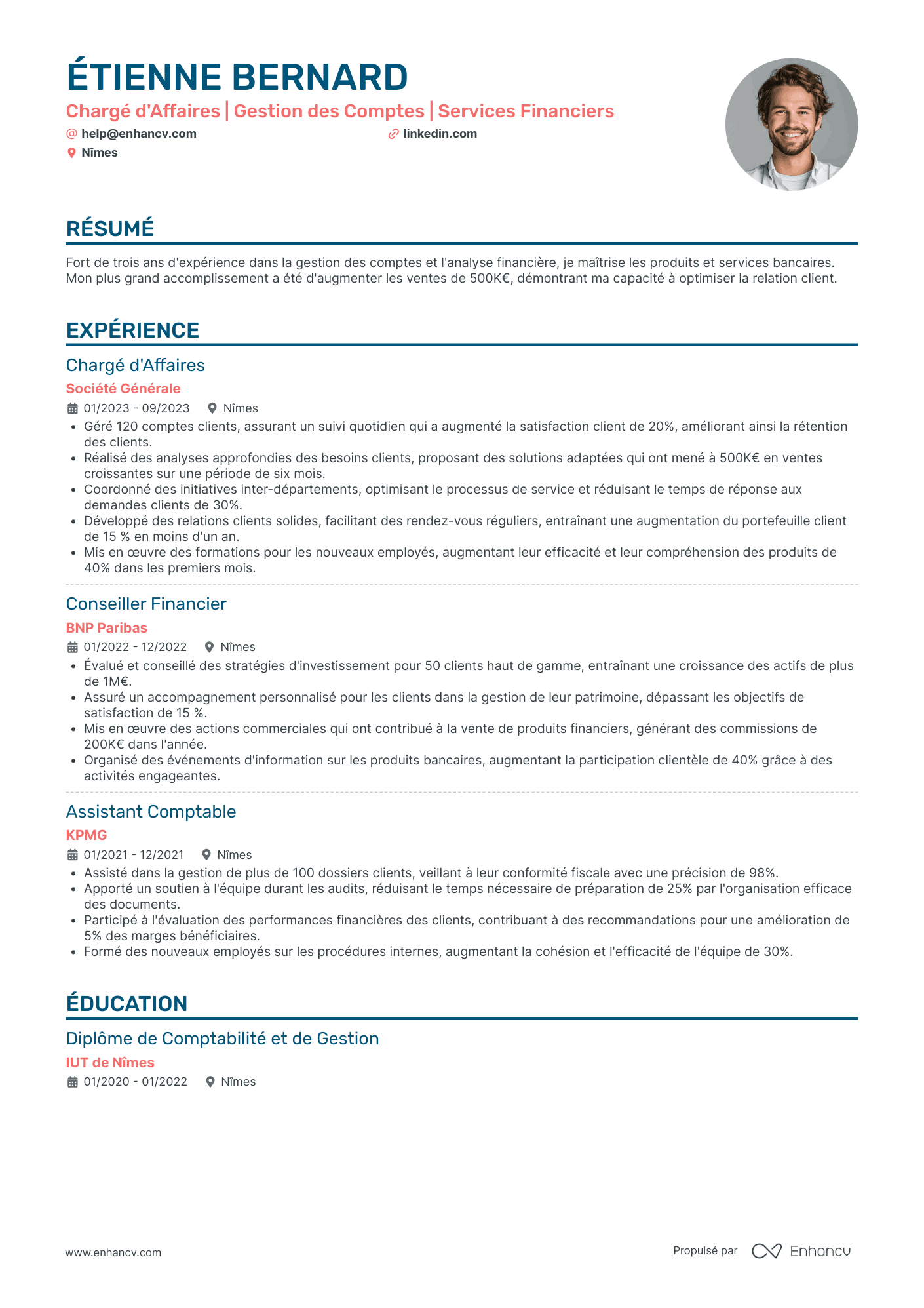 Alternance en banque Resume Example