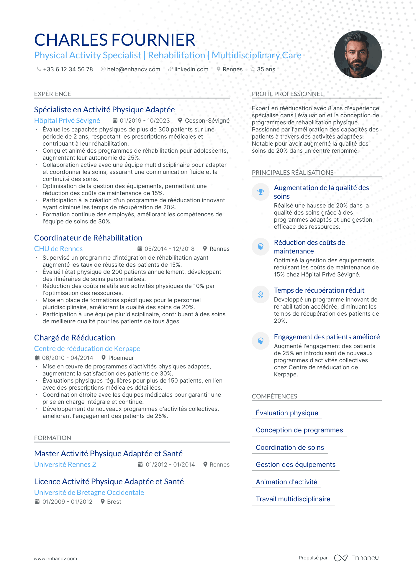 Enseignant senior Resume Example