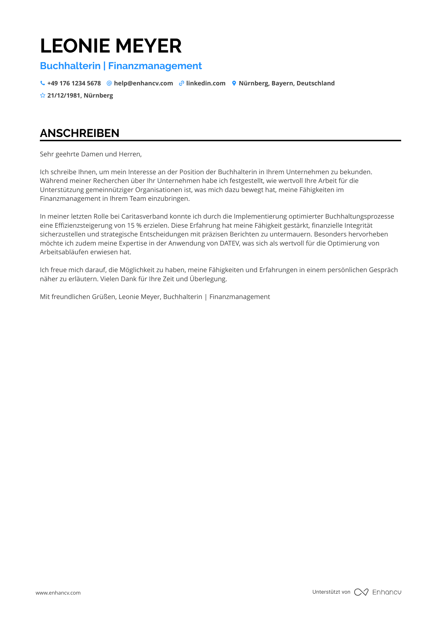 Buchhalter für Non Profit Organisationen Resume Example
