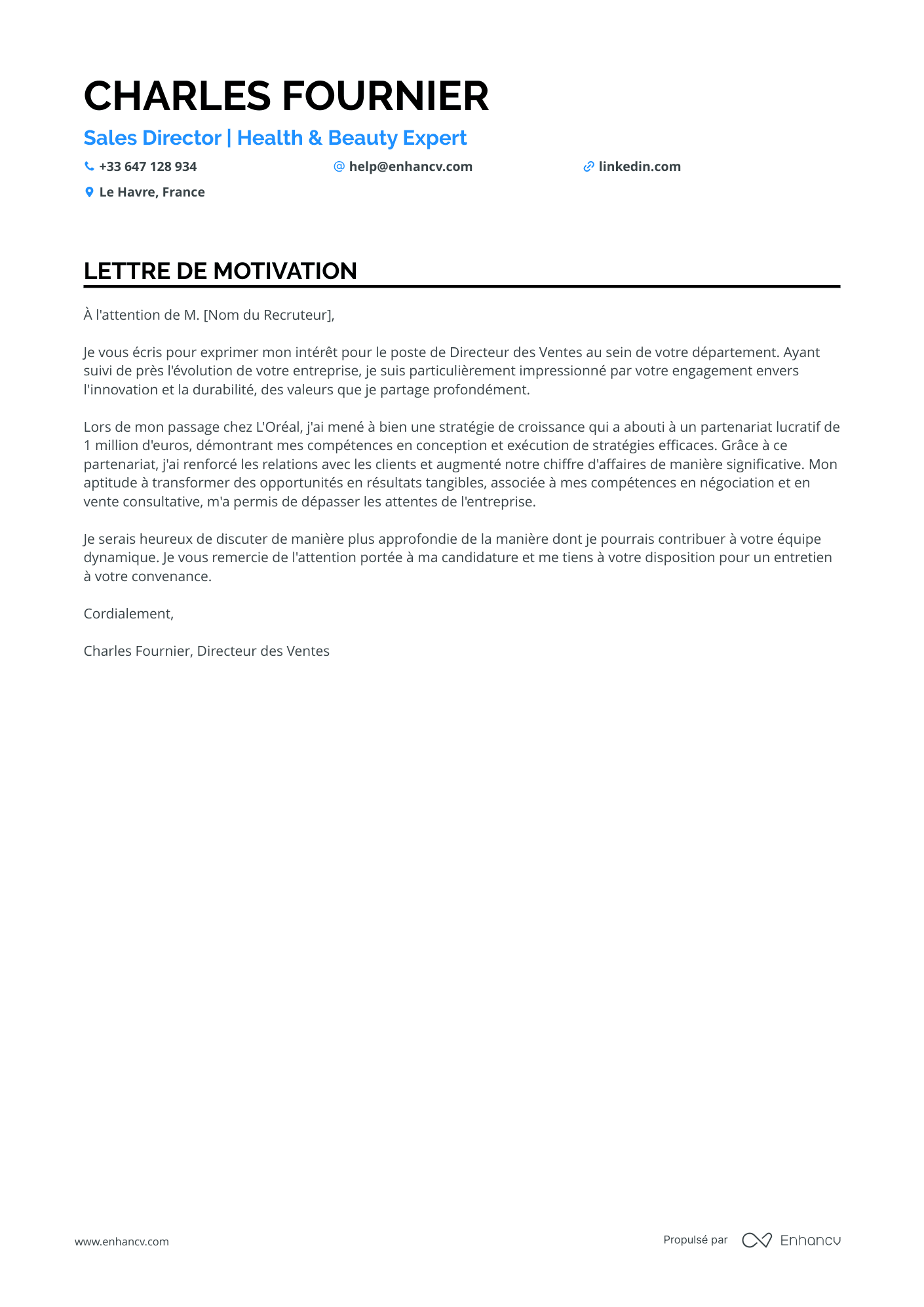 Vendeuse en cosmétique Resume Example