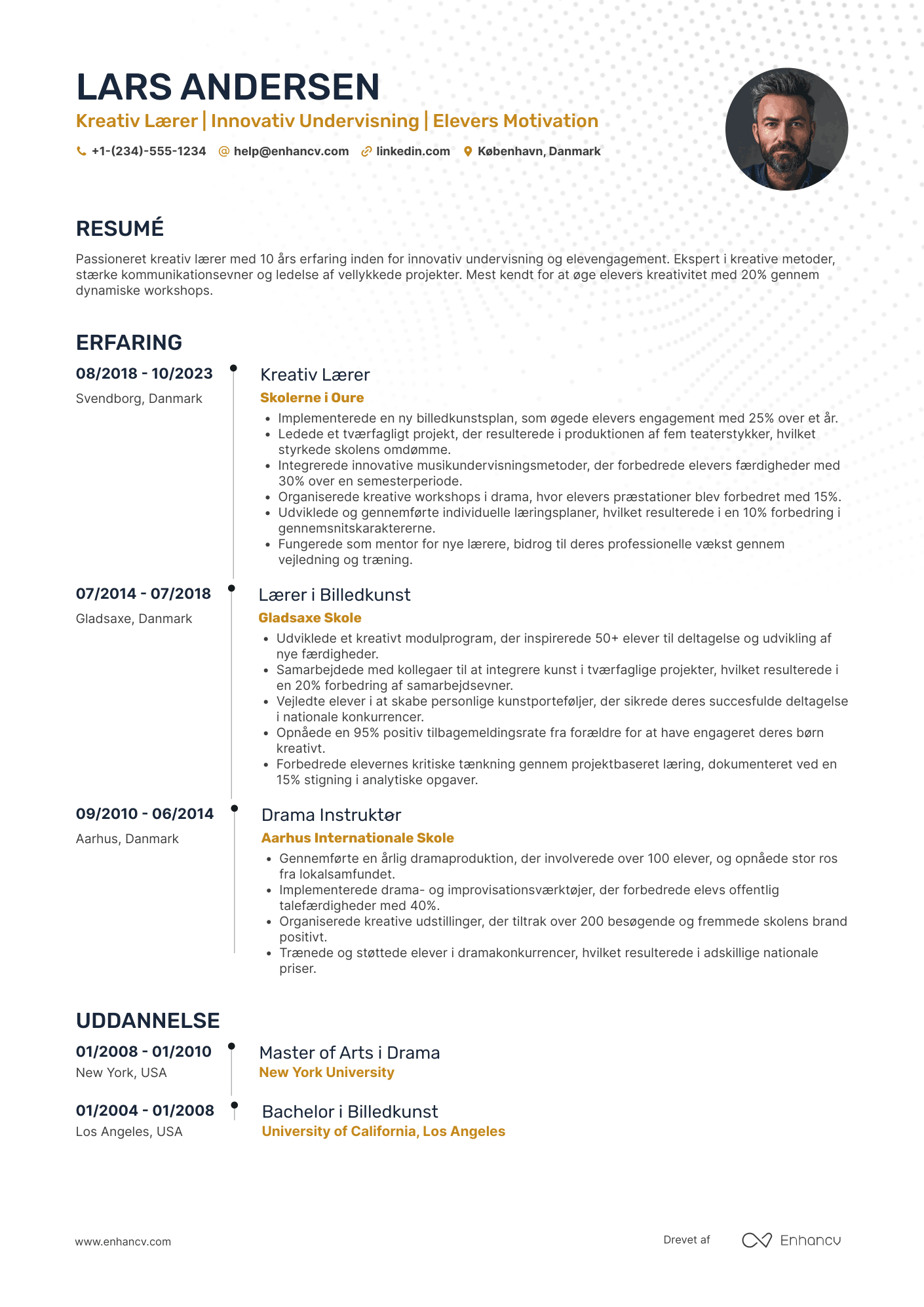 CV til Kreativ lærer Resume Example