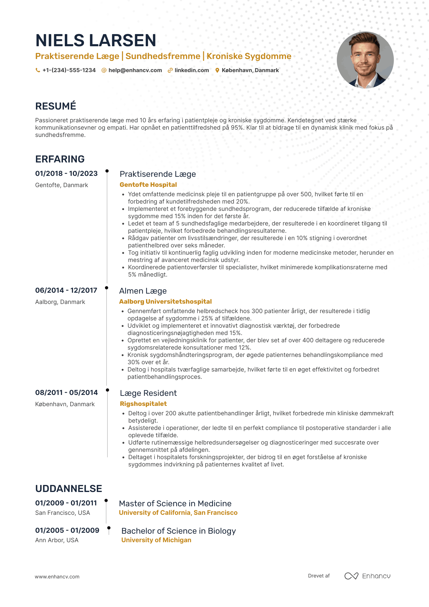 CV til Praktiserende Læge Resume Example