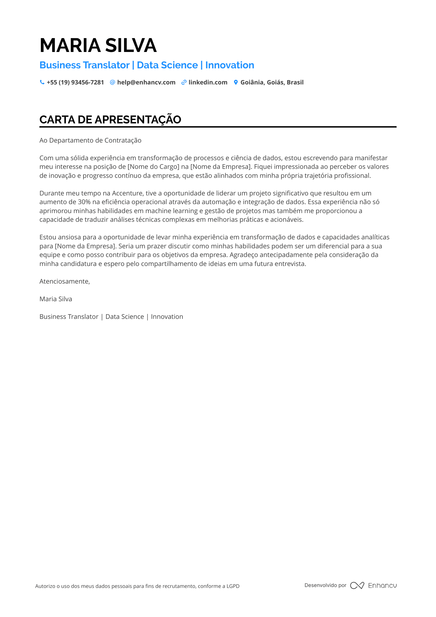 Tradutor Sênior Resume Example