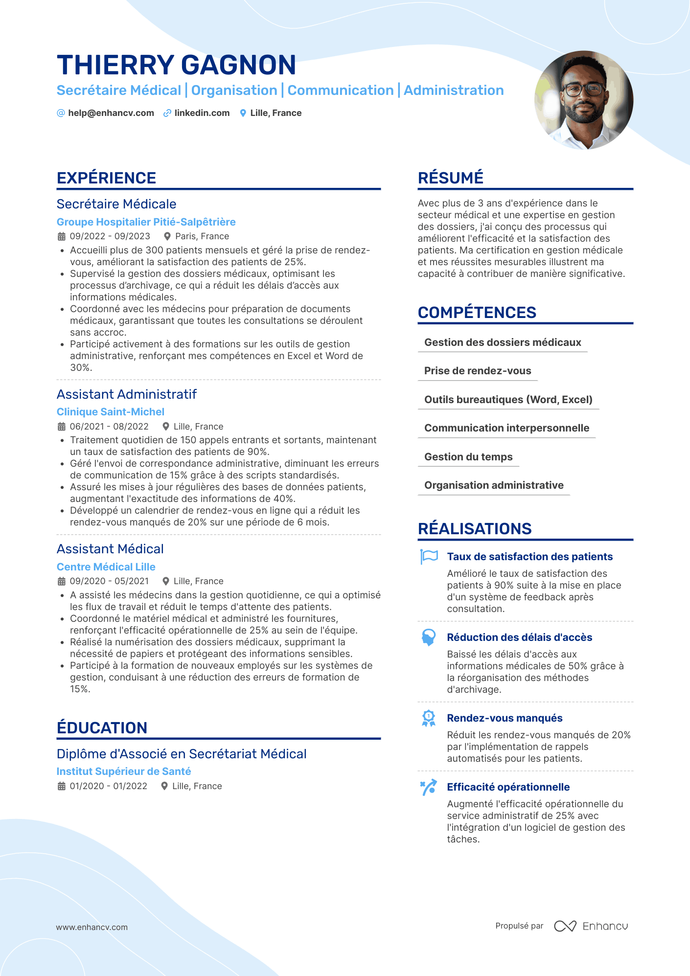 Secrétaire médicale en alternance Resume Example