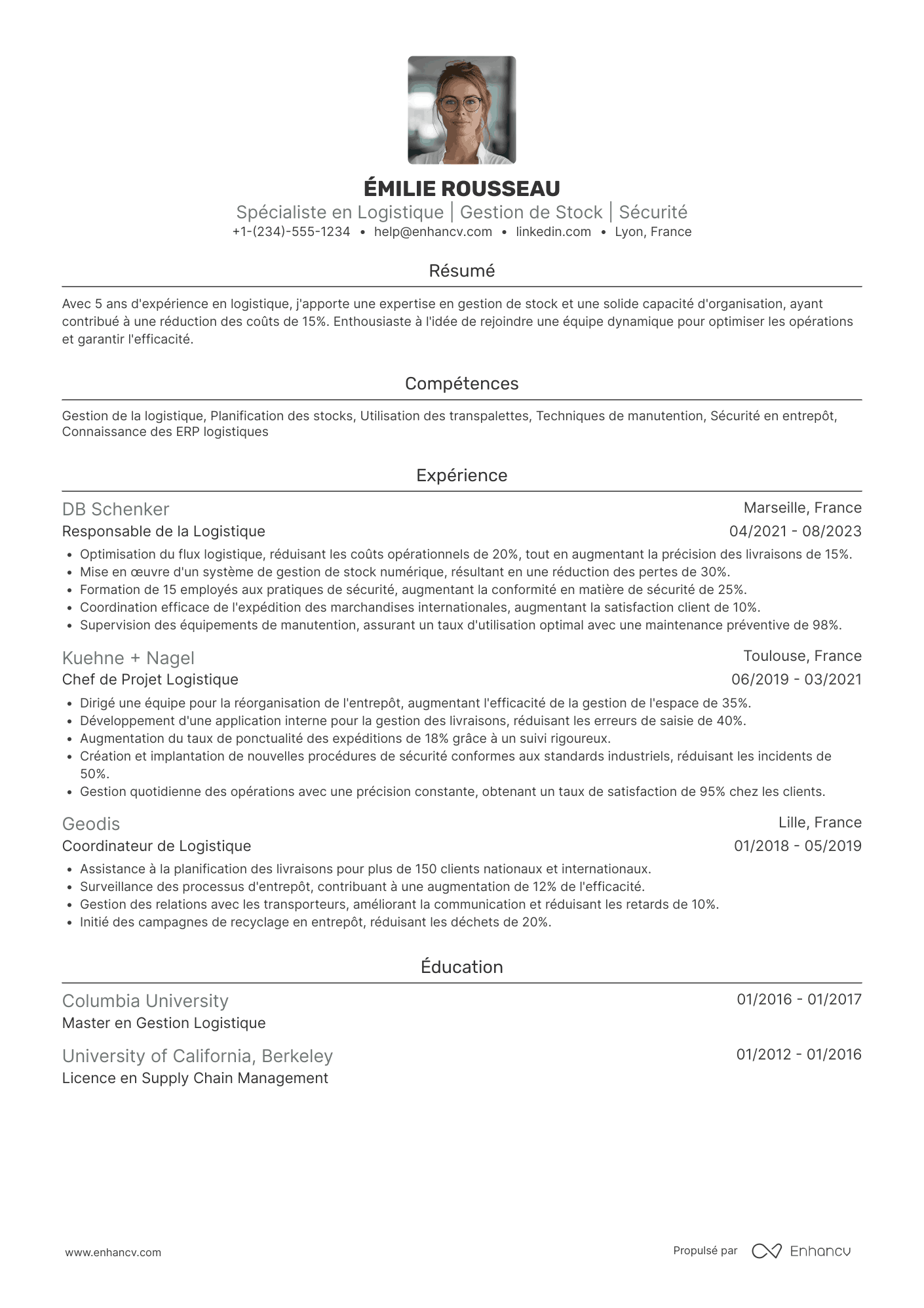 CV de manœuvre manutentionnaire Resume Example