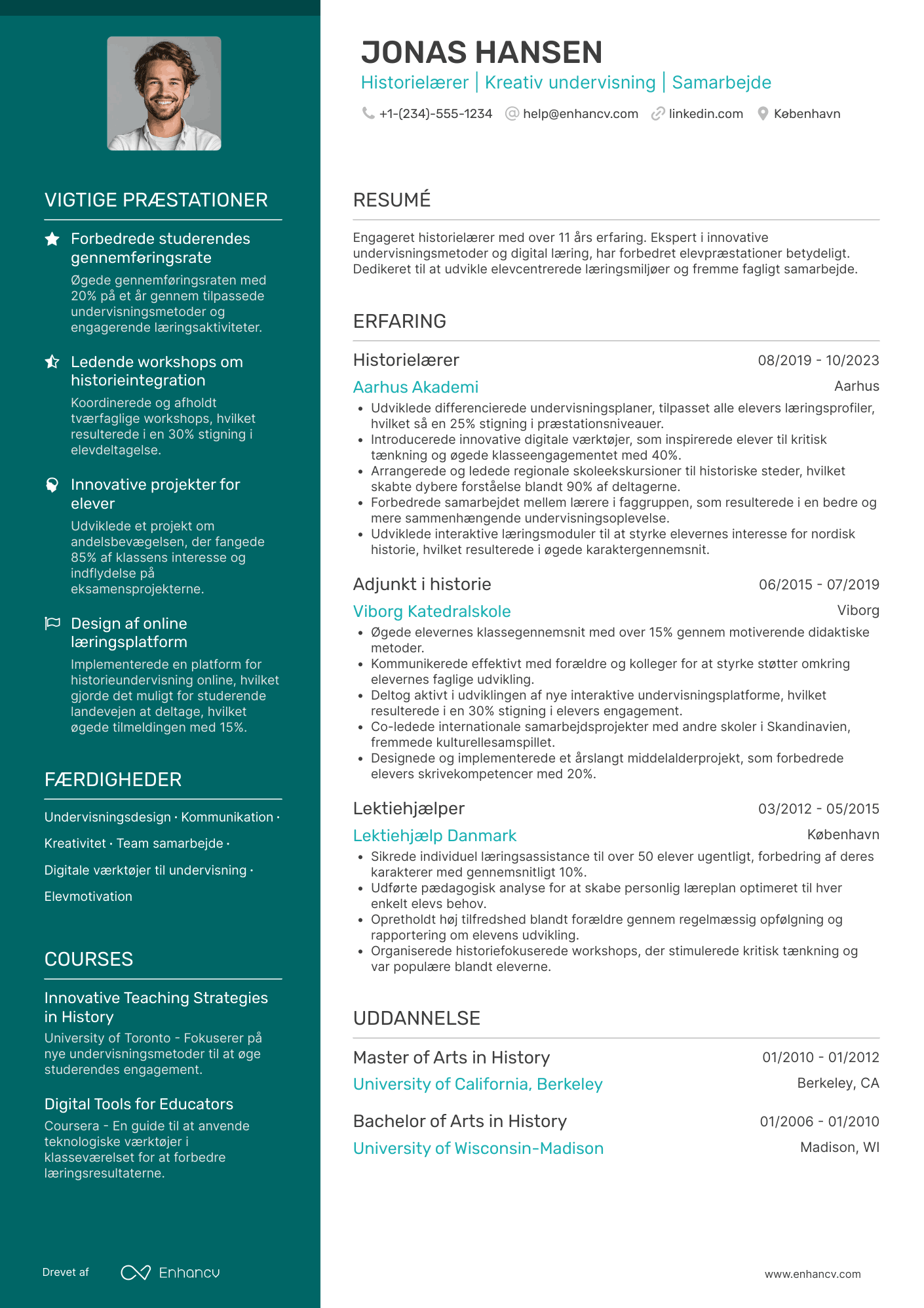 CV til Historielærer Resume Example